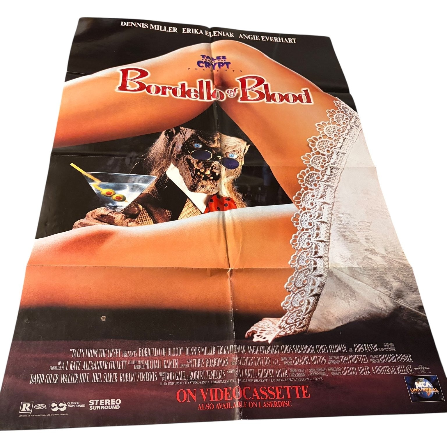 Bordello of Blood 1996 Video Store Promotional Horror Movie Poster 27"x40"