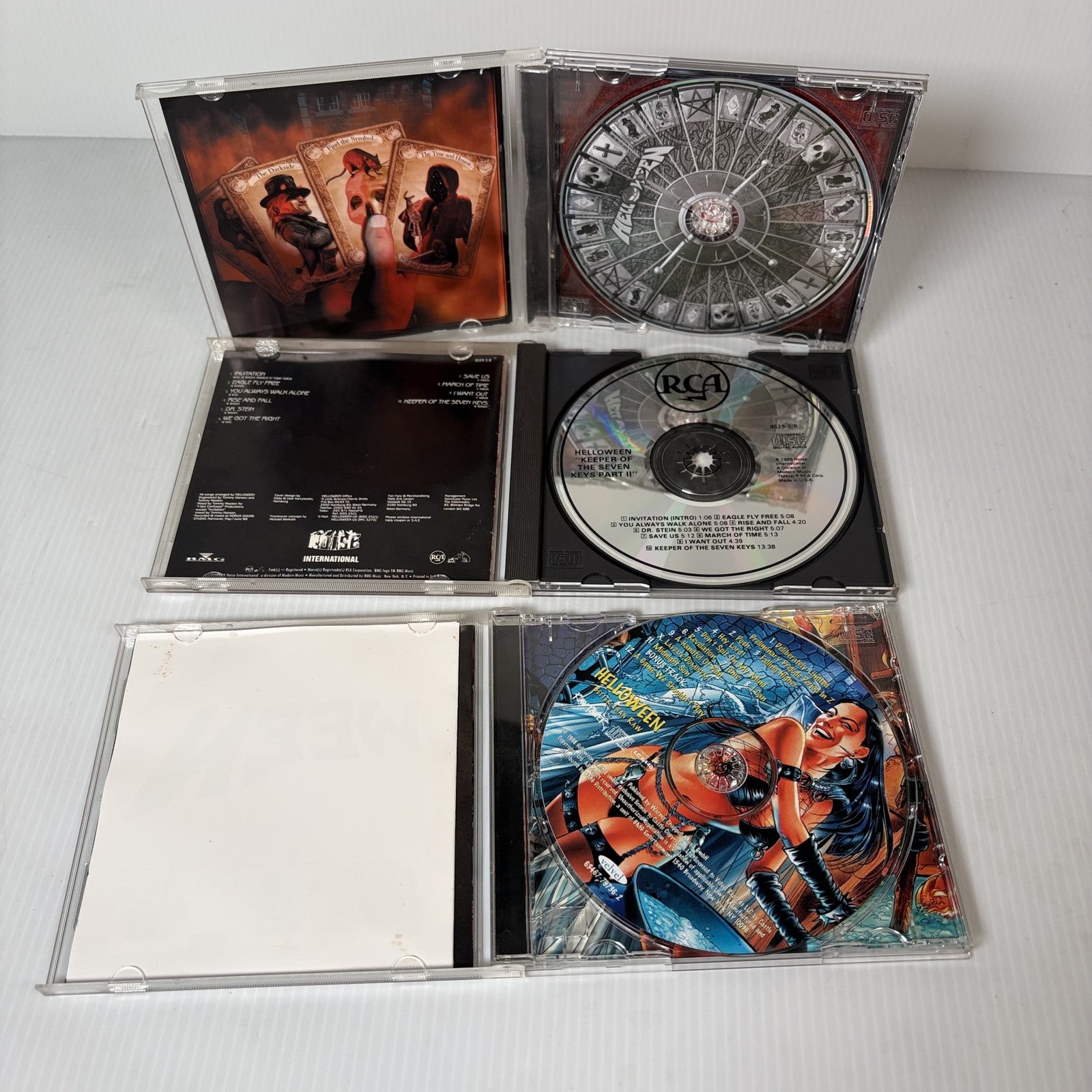 Helloween CD Lot of 3 w/ Poster Keeper of the Seven Keys Part II Better Than Raw