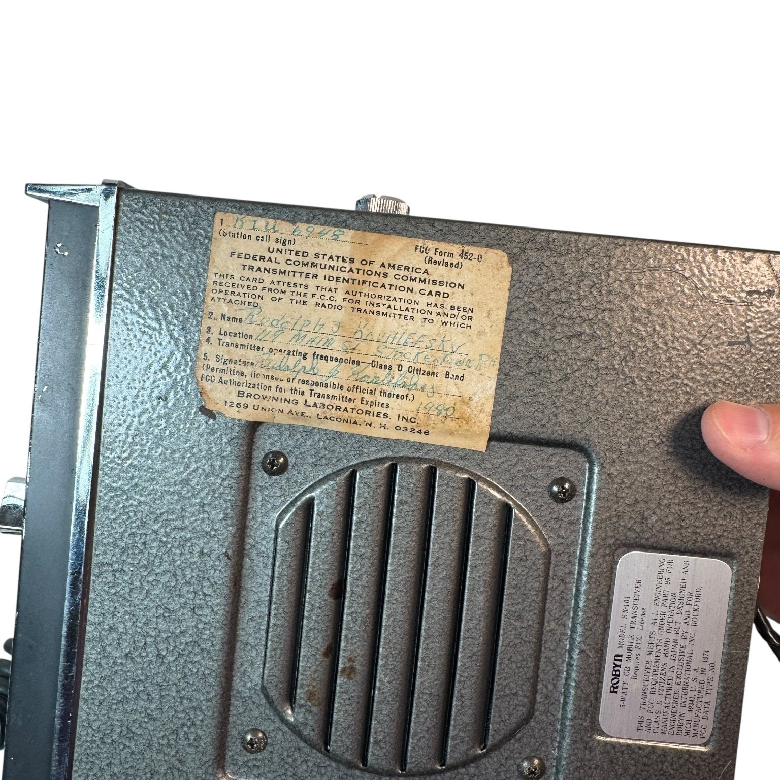 Vintage Robyn SX-101 CB Radio 23 Channels Mobile Transceiver AS IS Untested