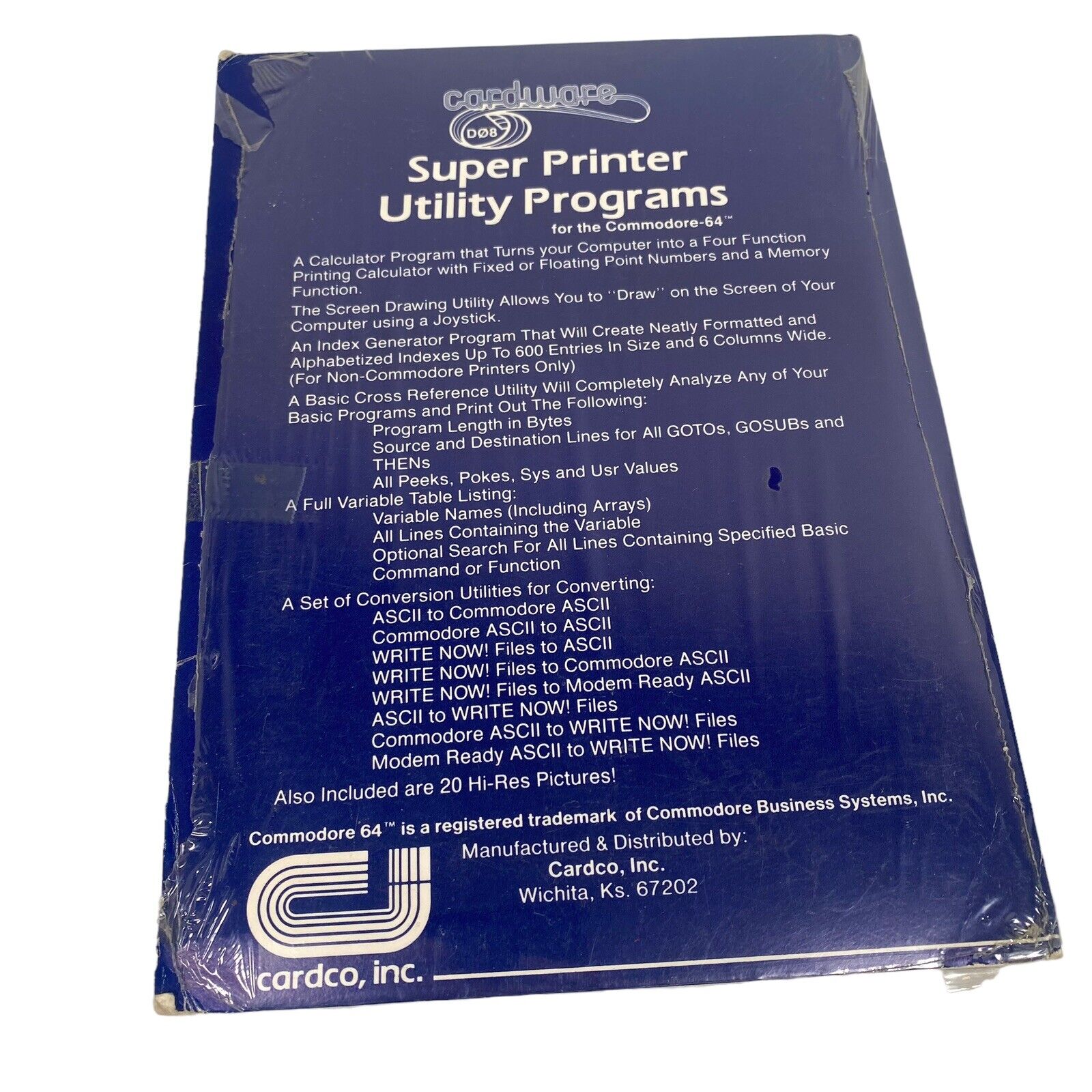 Cardware D08 Super Printer Utility Programs For The Commodore 64  VTG Software