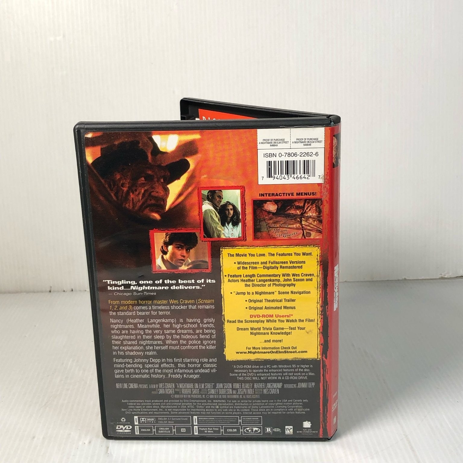 A Nightmare on Elm Street DVD 1984 Digitally Remastered Wes Craven Johnny Depp