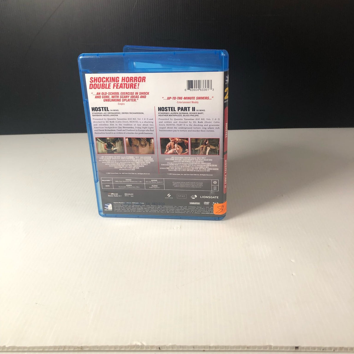 Hostel / Hostel Part II Blu-ray + DVD 2011 Double Feature Eli Roth Tarantino