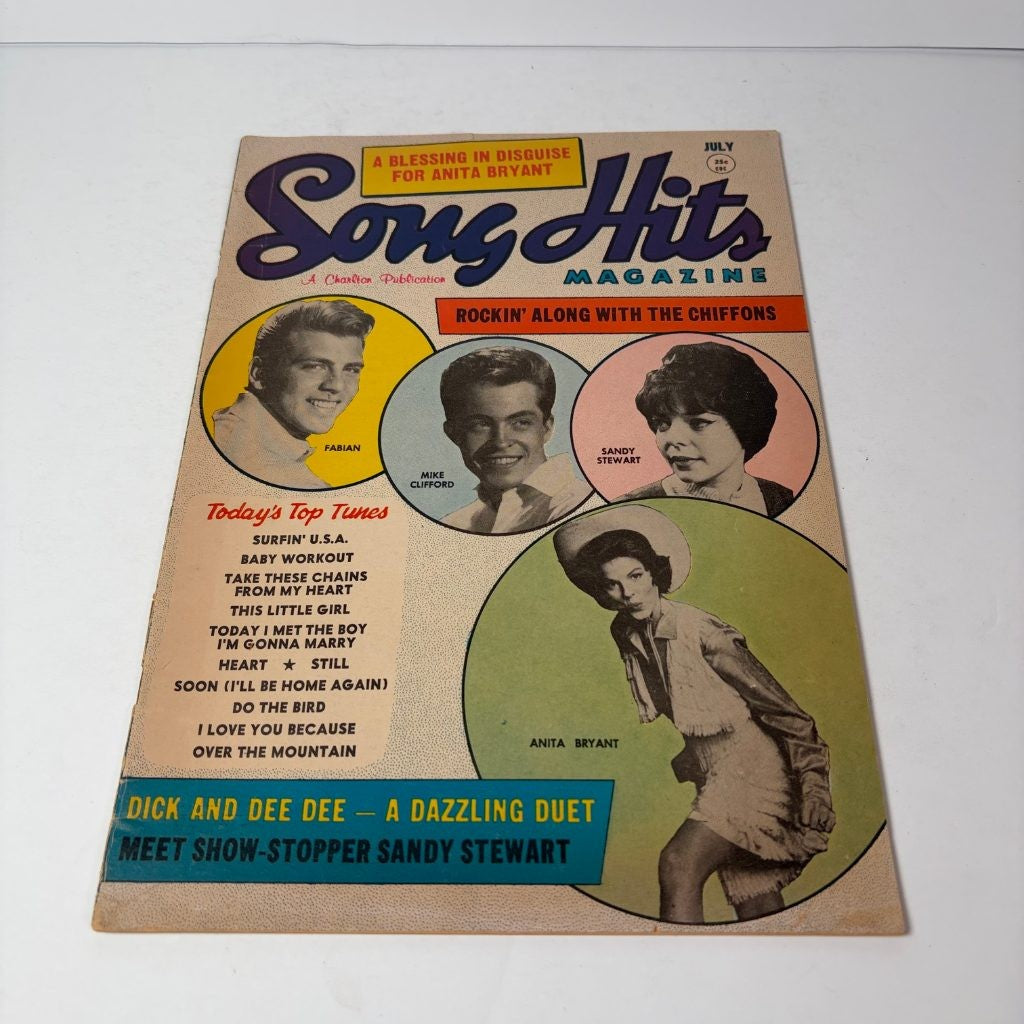 Song Hits Magazine July 1963 Vol 26 #10 Fabian Chiffons Anita Bryant Sandy Stewa