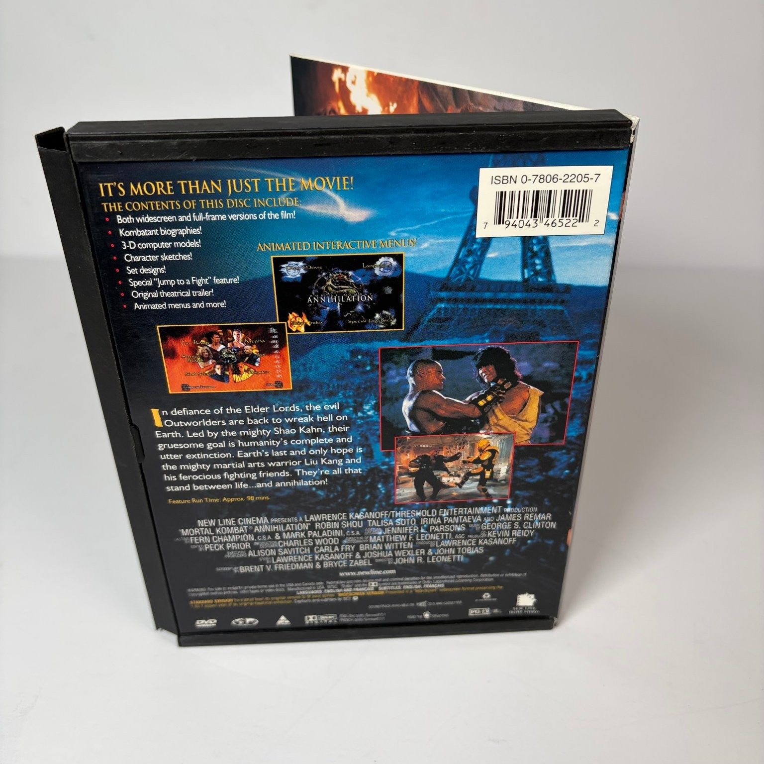 Mortal Kombat Annihilation DVD 1997 John R. Leonetti Robin Shou Special Features