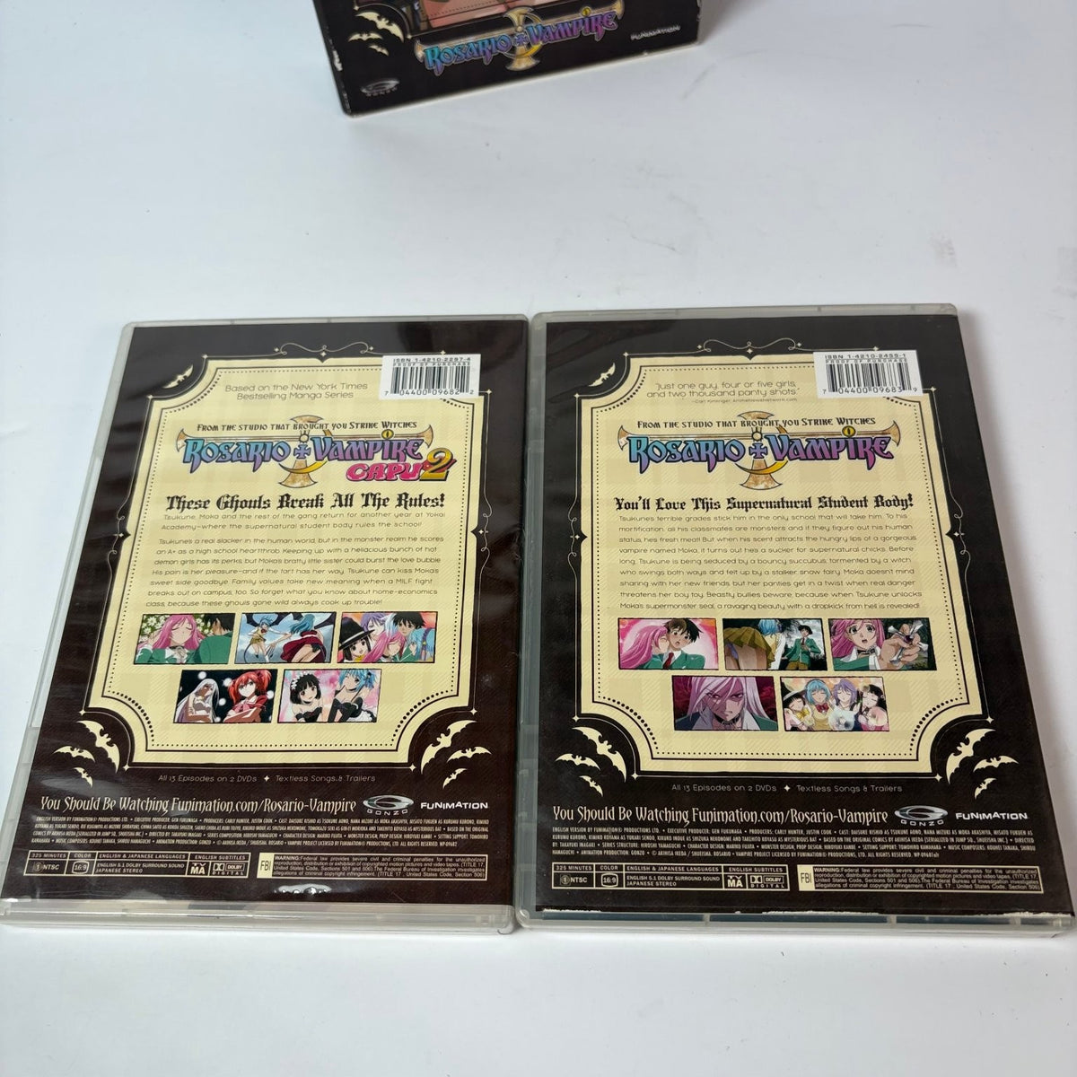 Rosario + Vampire Season 1 & Capu 2 DVD Box Set FUNimation Anime Gonzo