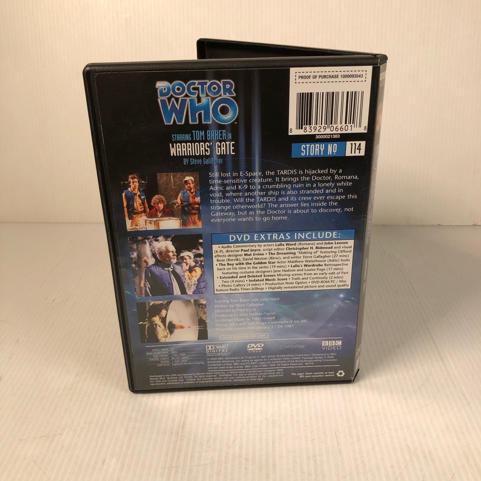 Doctor Who Warriors' Gate DVD 2007 Tom Baker Lalla Ward BBC Video Sci-Fi