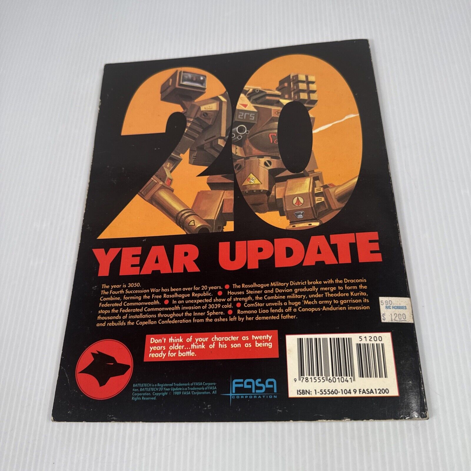 Battletech 20 YEAR UPDATE Book Guide Manual by FASA #1639 Vintage RPG Book