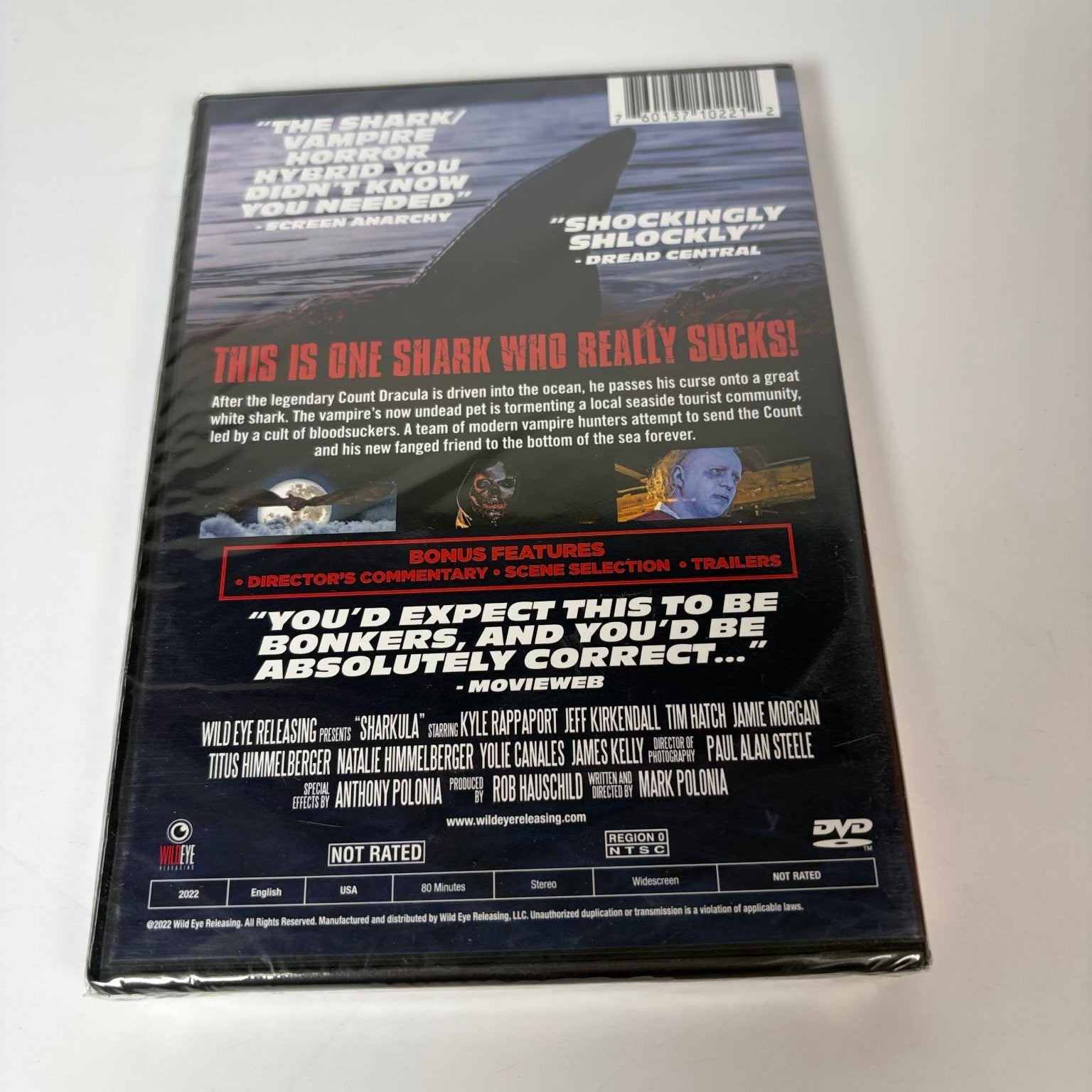 Sharkula DVD 2022 Mark Polonia Horror Creature Feature Wild Eye Releasing