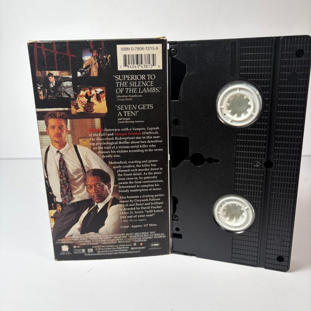 Seven Se7en VHS 1996 Brad Pitt Morgan Freeman David Fincher New Line Thriller