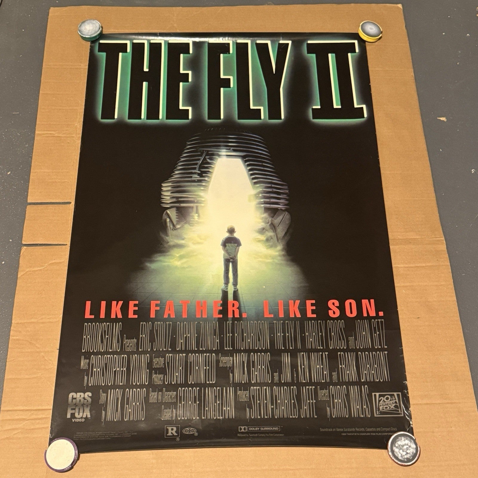 The Fly II Original 1989 Video Store Promotional Poster Rolled One Sheet 38x25.5