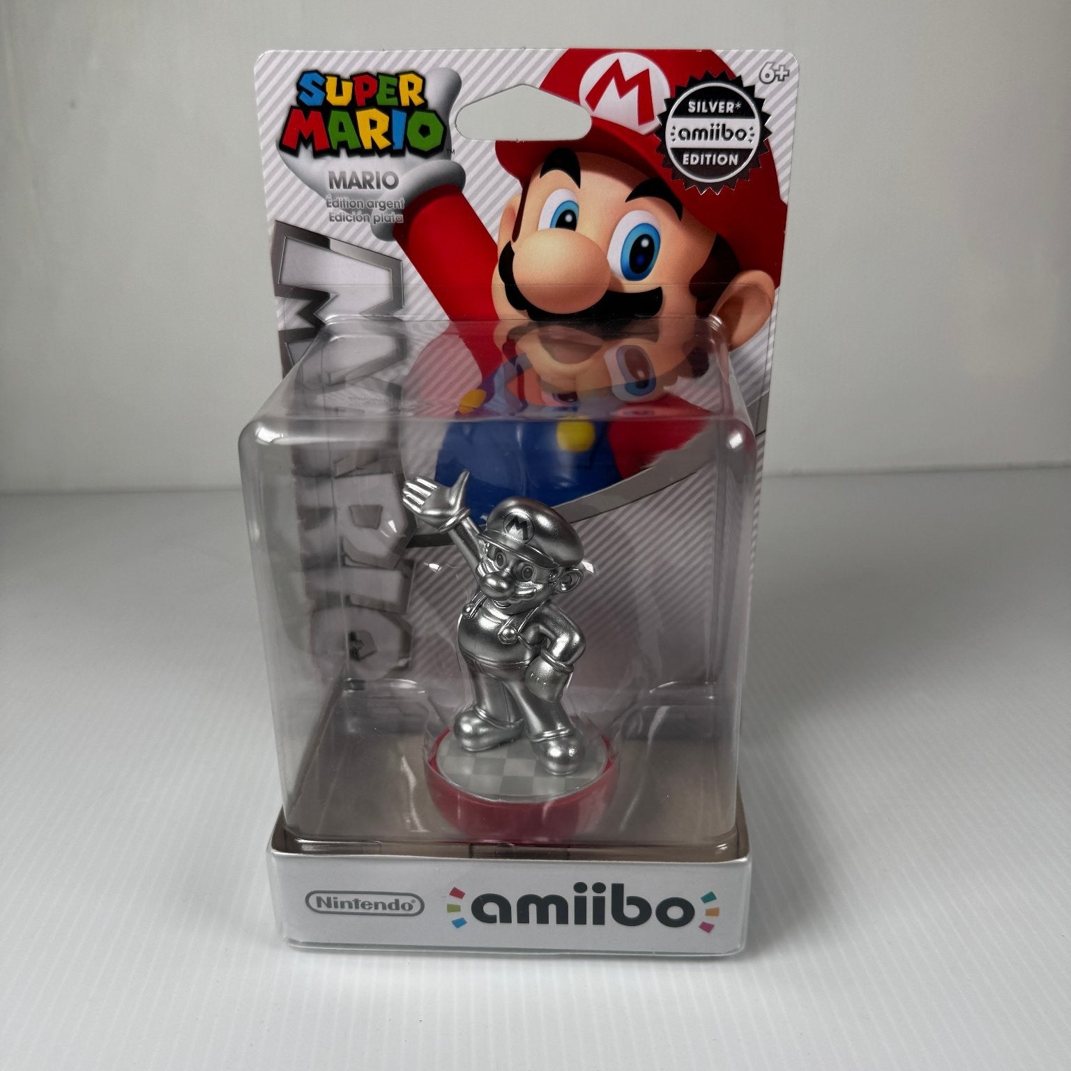 Nintendo Super Mario Series Mario Silver Edition Amiibo Figure Wii U Switch