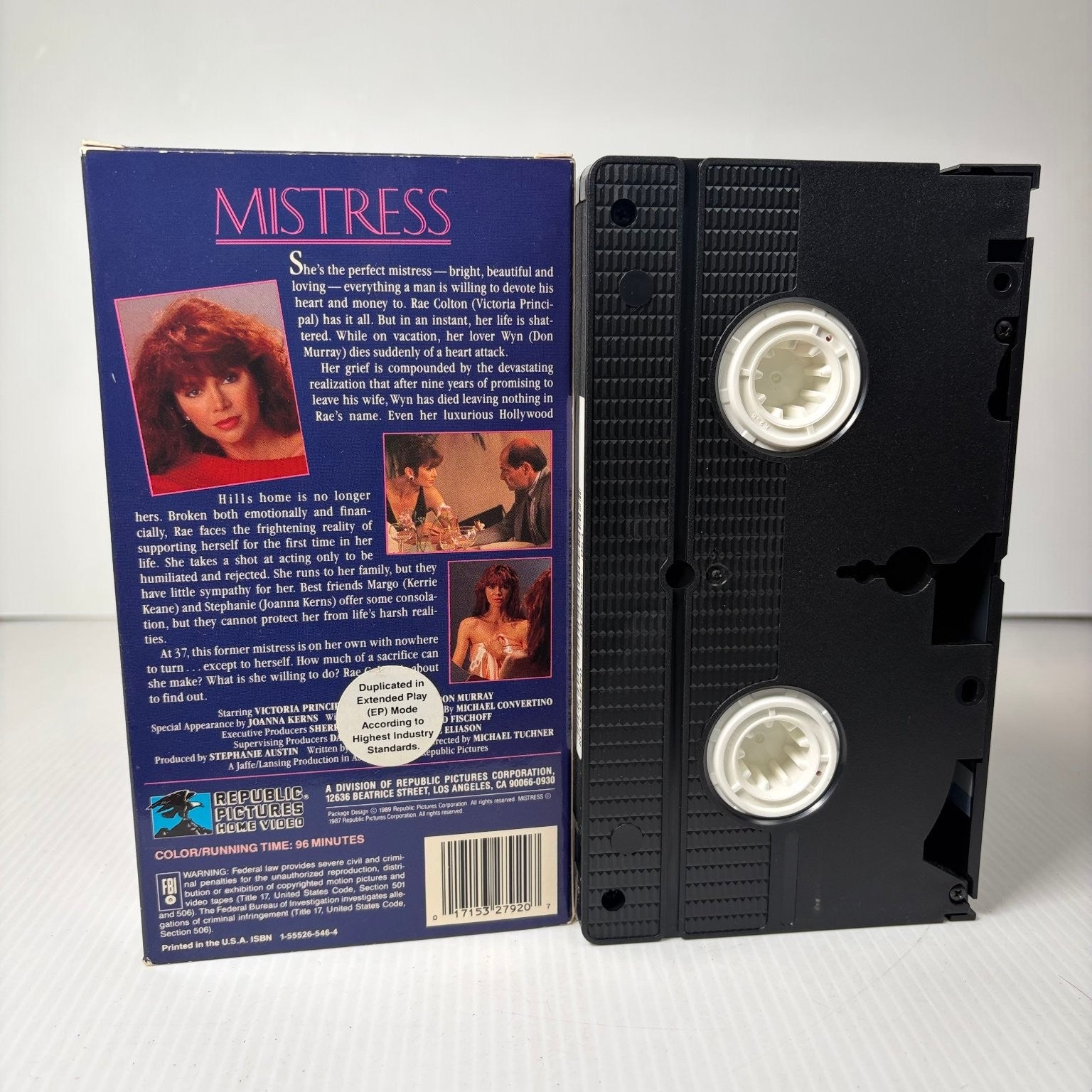 Mistress VHS 1987 Drama Thriller Victoria Principal Republic Pictures