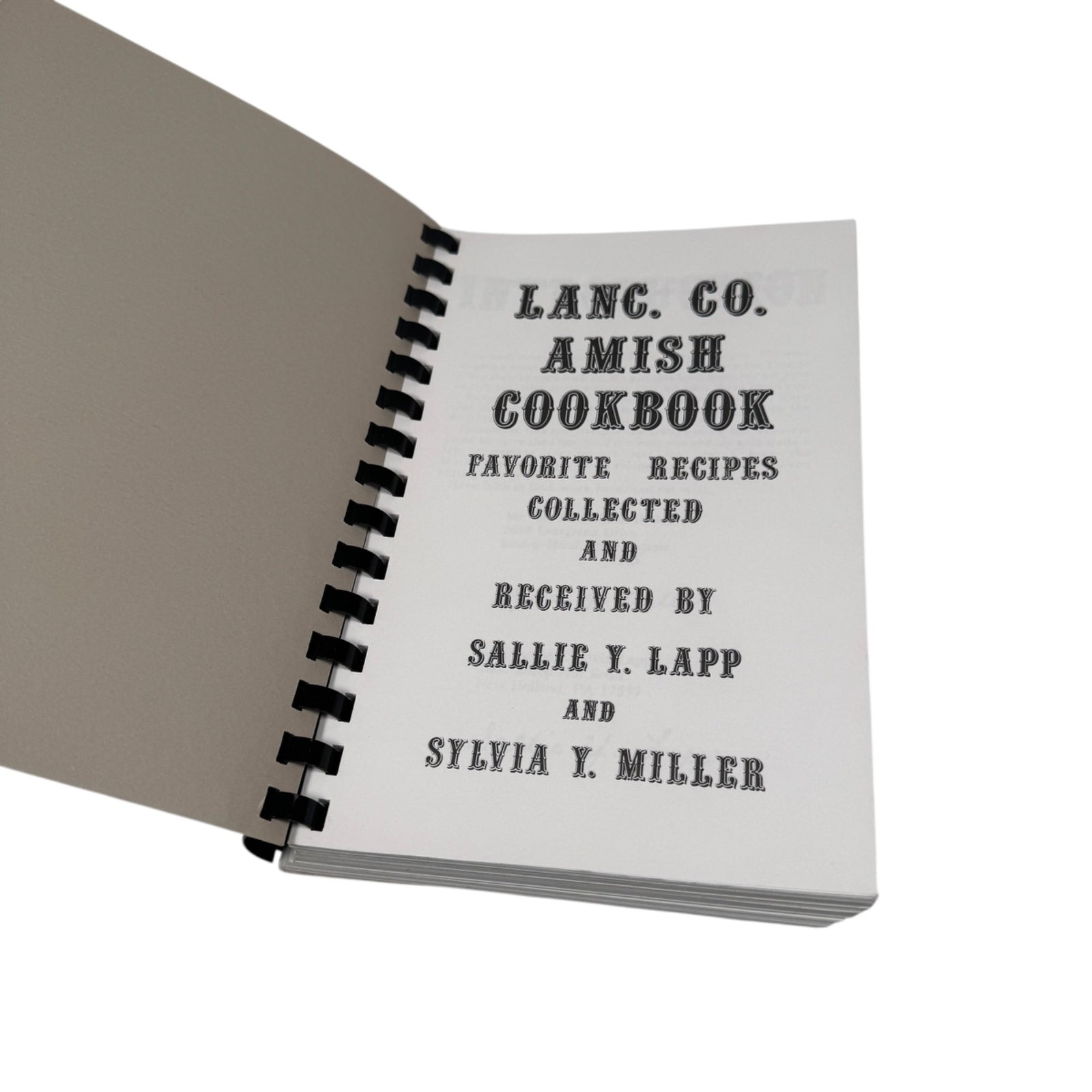 Lanc. Co. Amish Cookbook Spiral-Bound Sallie Lapp & Sylvia Miller 1000+ Recipes