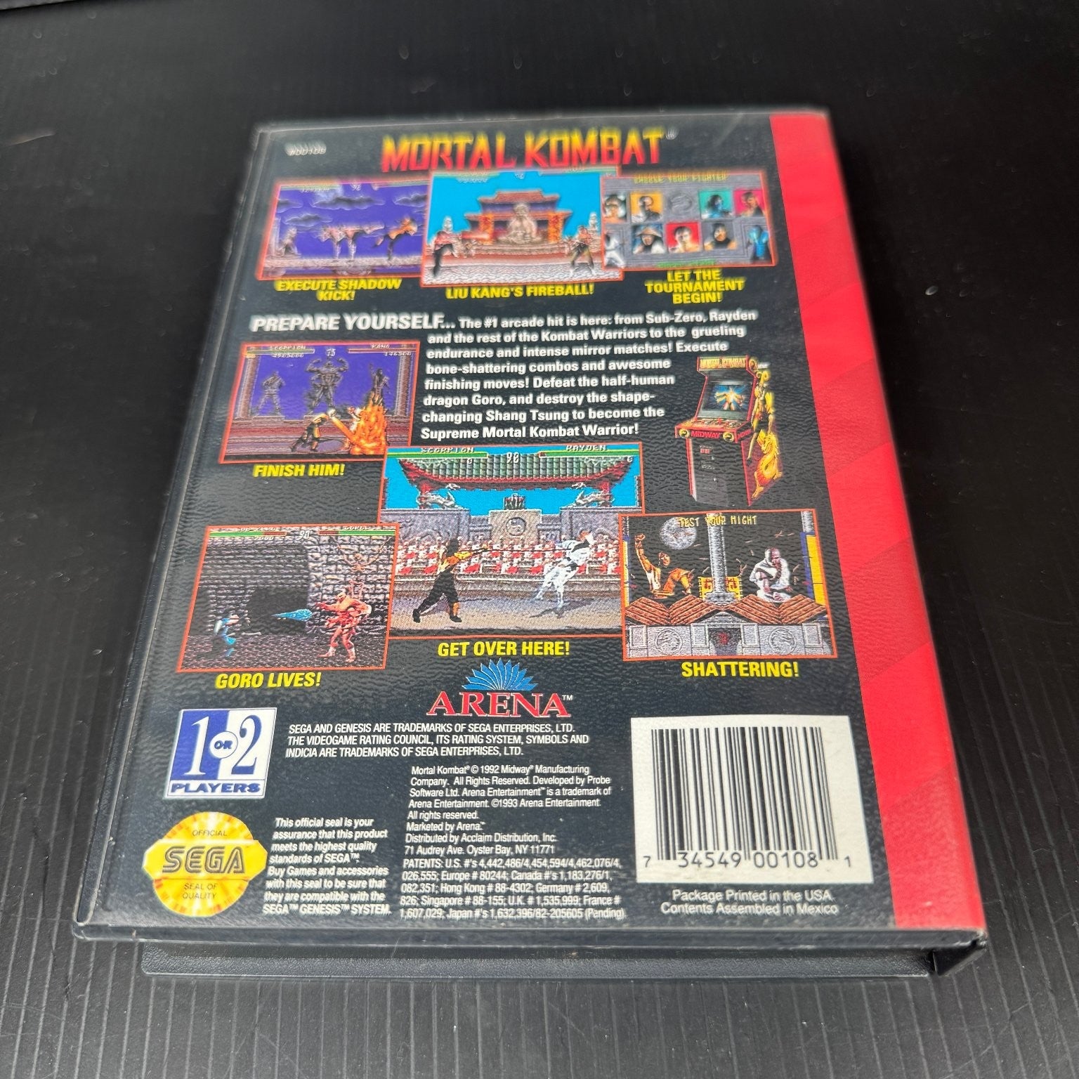 Mortal Kombat Sega Genesis Video Game Classic Fighting Arcade Complete CIB