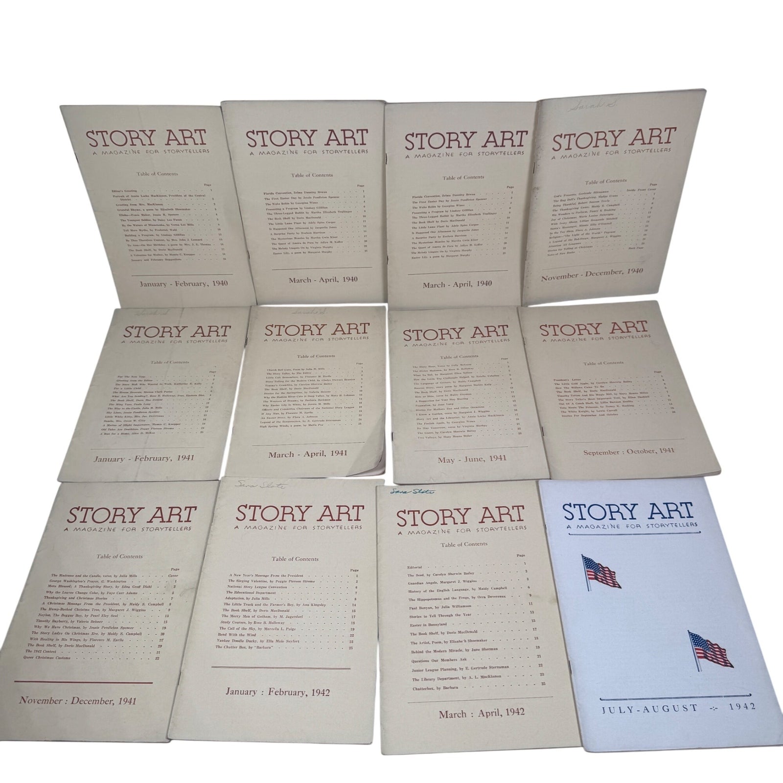 Story Art Magazines Mixed Lot (1940-1948) National Story League w/ Index