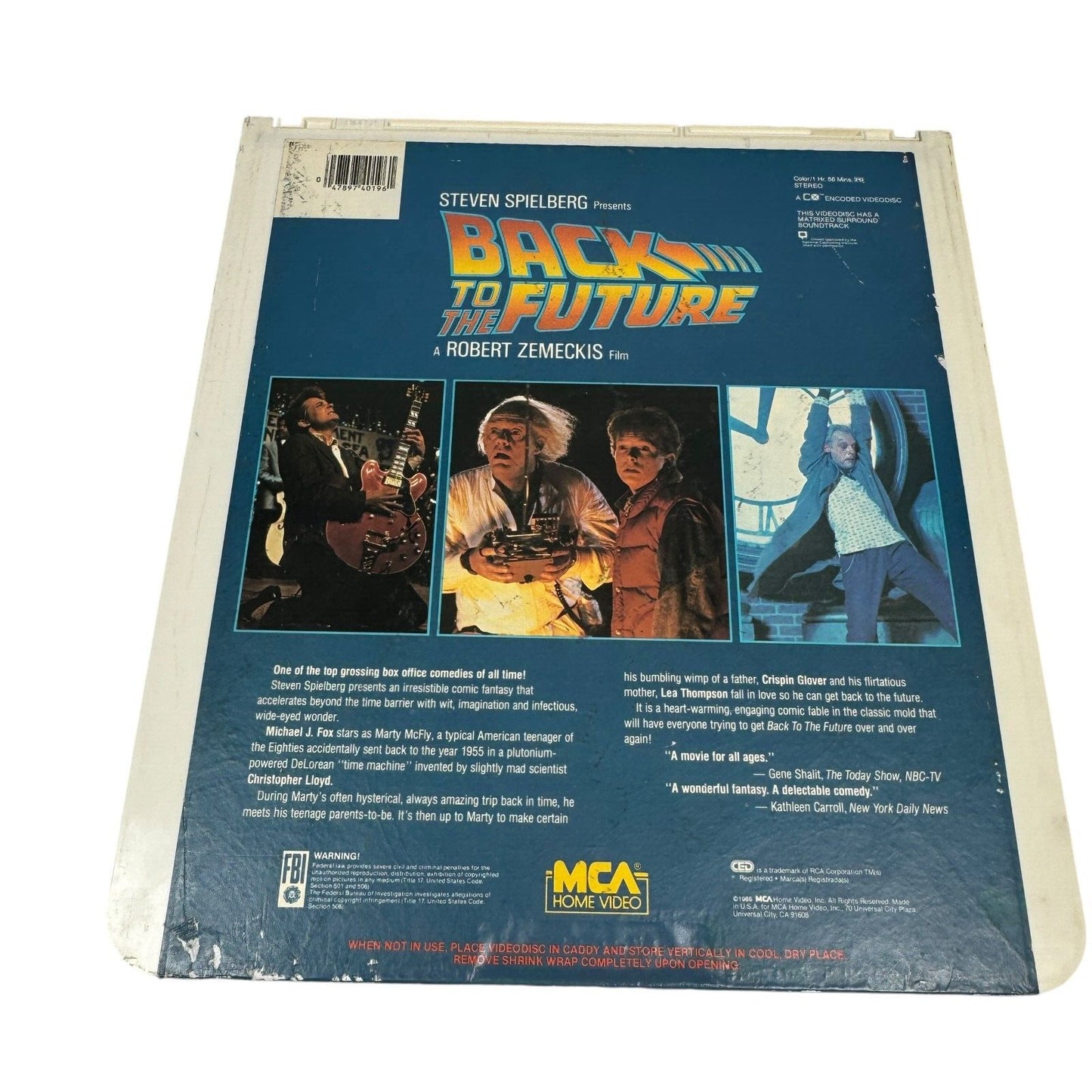 Back To The Future CED RCA SelectaVision Video Disc