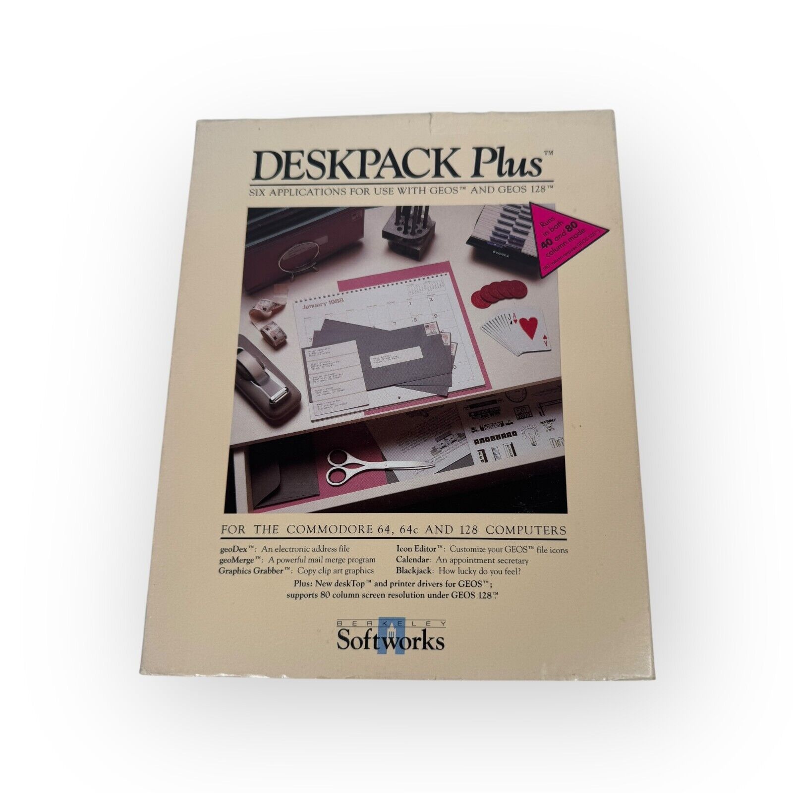 Berkeley Softworks DeskPack Plus Commodore 64 Disk 6-Application Set Rare