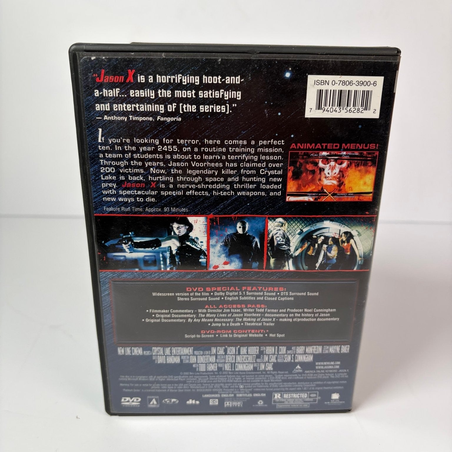 Jason X DVD 2002 New Line Platinum Series Kane Hodder James Isaac Horror
