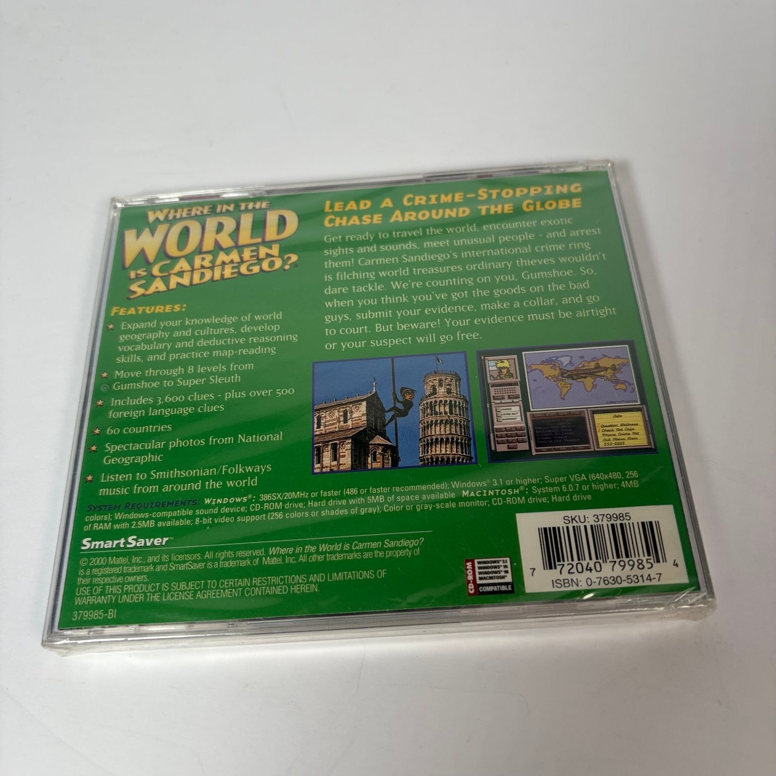 Where in the World is Carmen Sandiego PC Mac CD-ROM Video Game Sealed