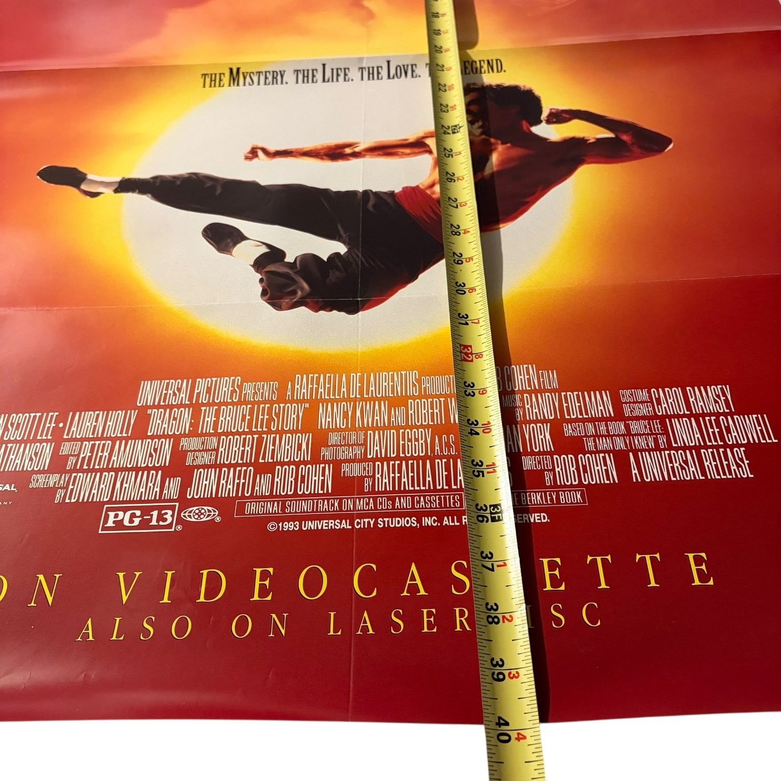 Vintage Dragon The Bruce Lee Story 1993 One Sheet Movie Poster USA 27"x40"