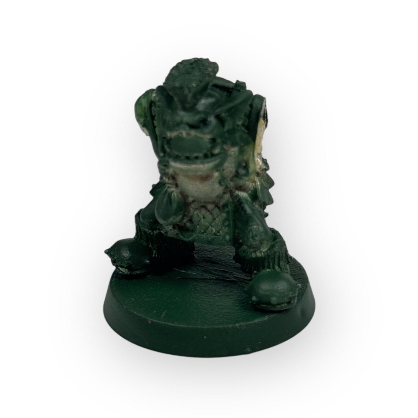 Warhammer 40K Rogue Trader Ork Freebooter with Mohawk Primed Green Body On Stand