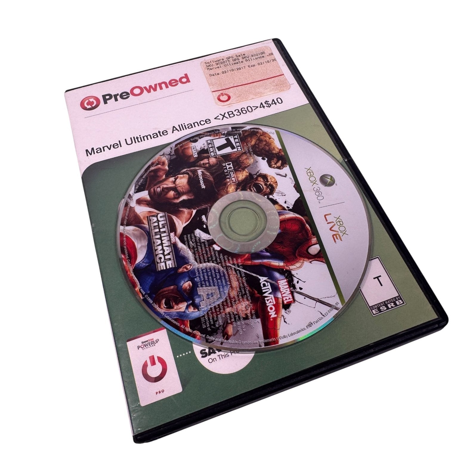 Marvel Ultimate Alliance Xbox 360 Video Game Multiplayer Action RPG Disc Only