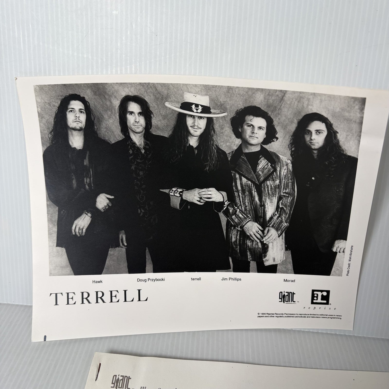 Terrell Band Original Press Kit Photo & Bio Giant Reprise Records Blues Rock 90s