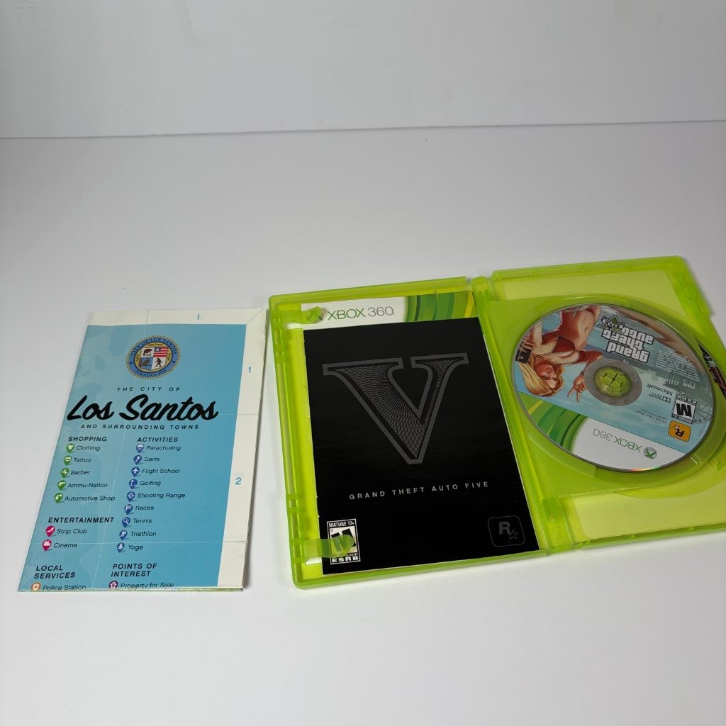 Grand Theft Auto V GTA 5 Xbox 360 2-Disc Set Complete with Map & Manual