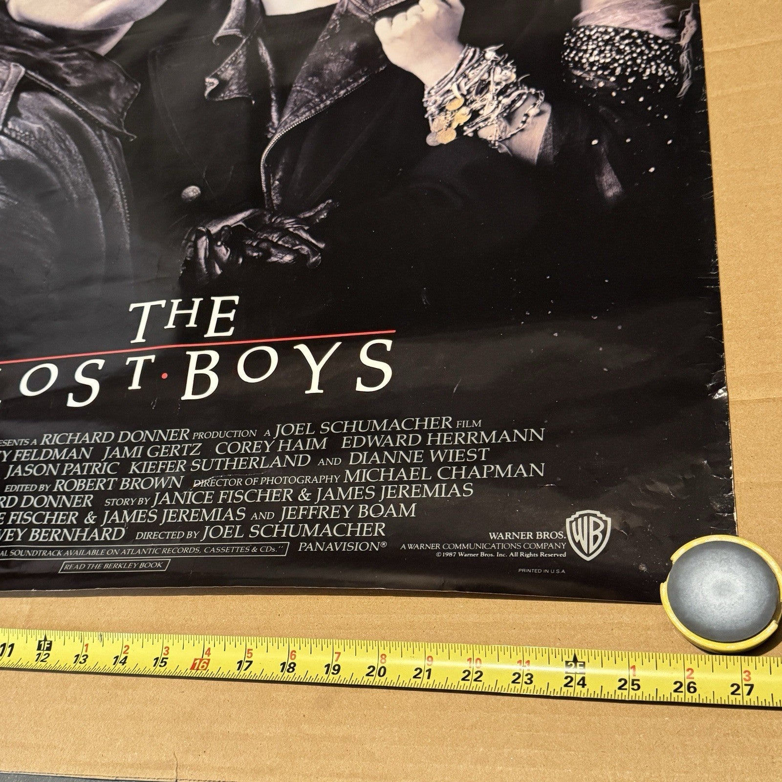 Vintage The Lost Boys Original Movie Poster 1987 Movie Theater Promo 40” X 27”