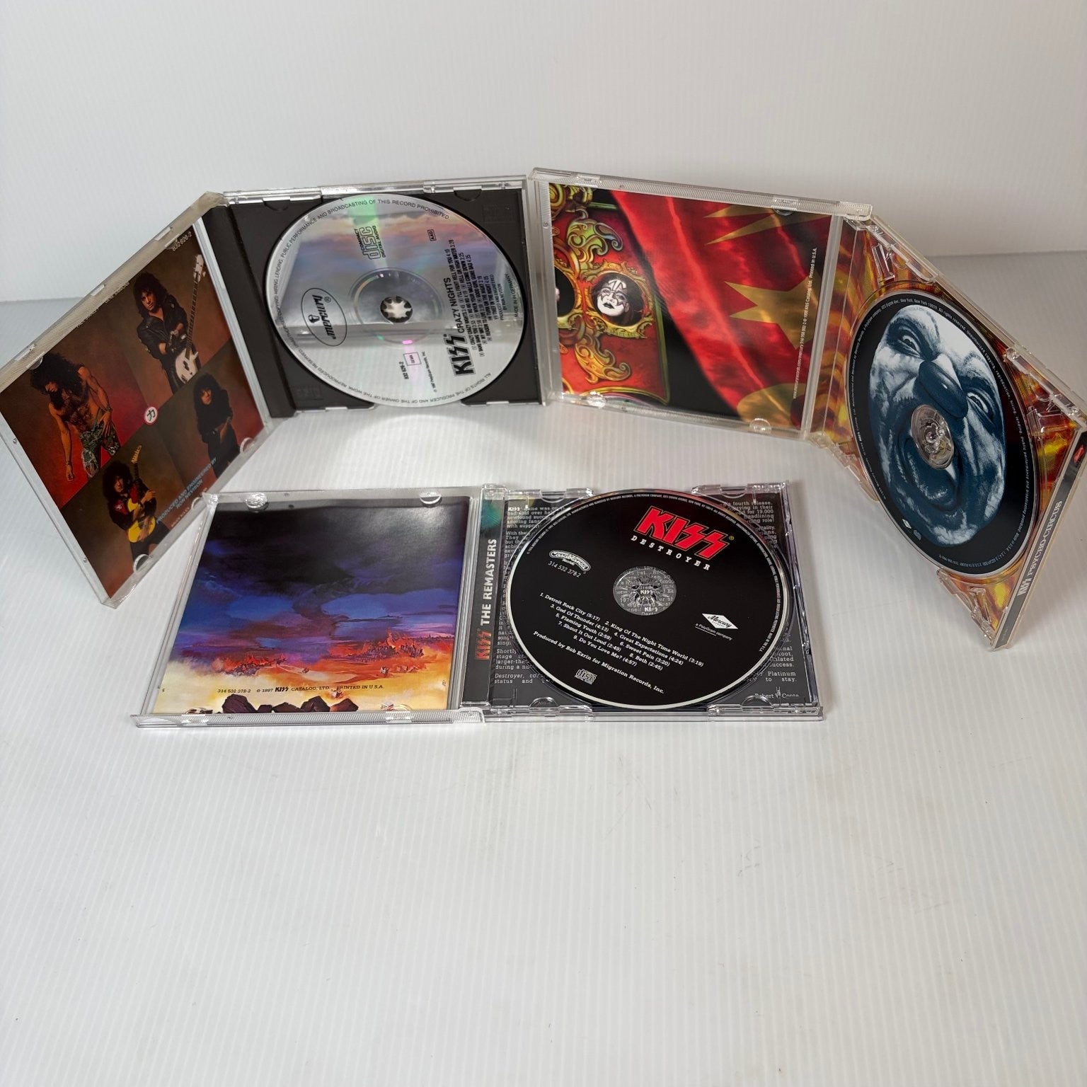 KISS CD Lot of 3 Crazy Nights, Destroyer, Psycho Circus Remastered Rock Metal