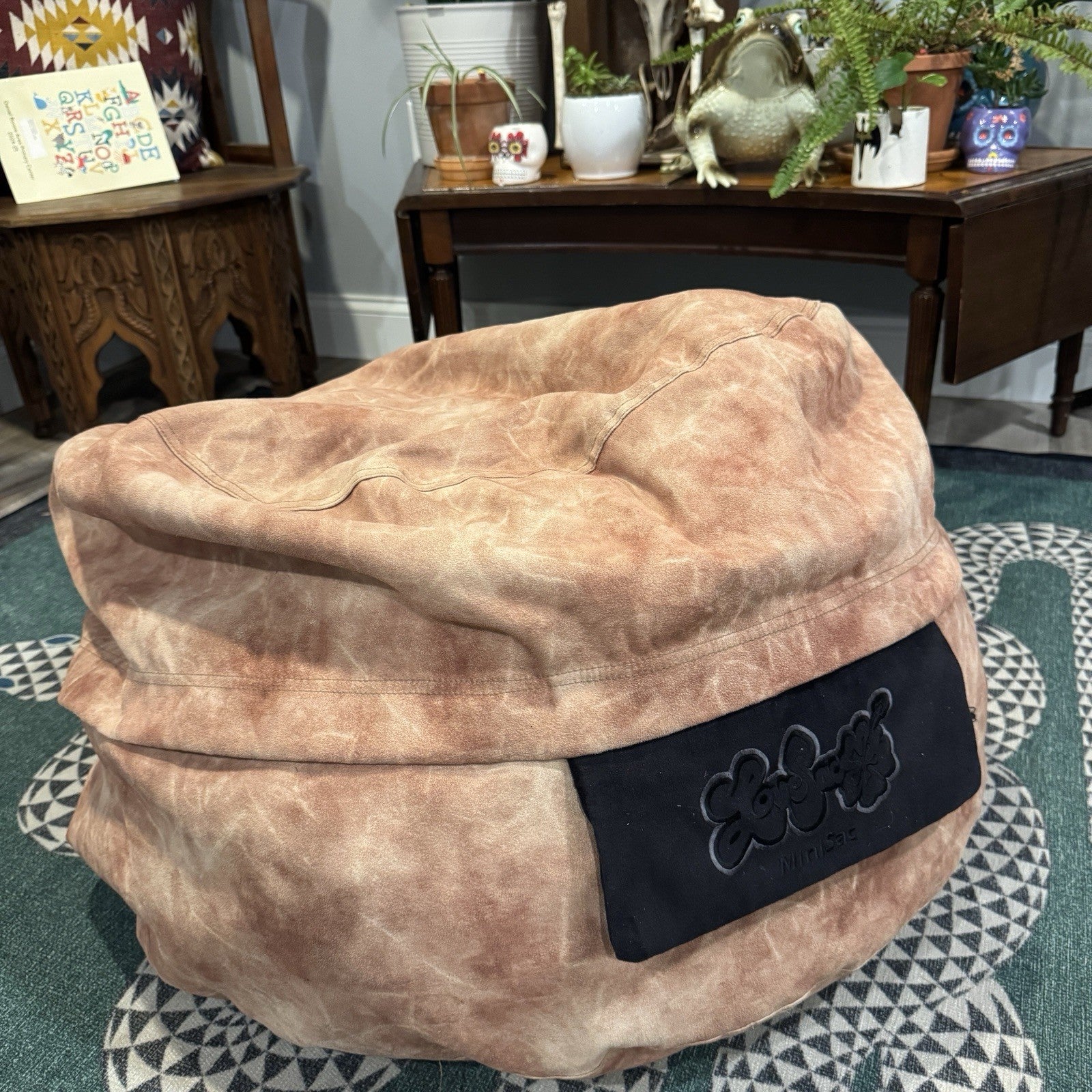 Lovesac Minisac Beige Microsuede Beanbag Mini Model Discontinued ~29” Diameter