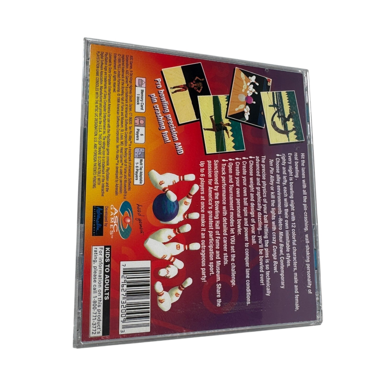 Ten Pin Alley (Sony PlayStation 1, 1996) Bowling Game Complete CIB Black Label