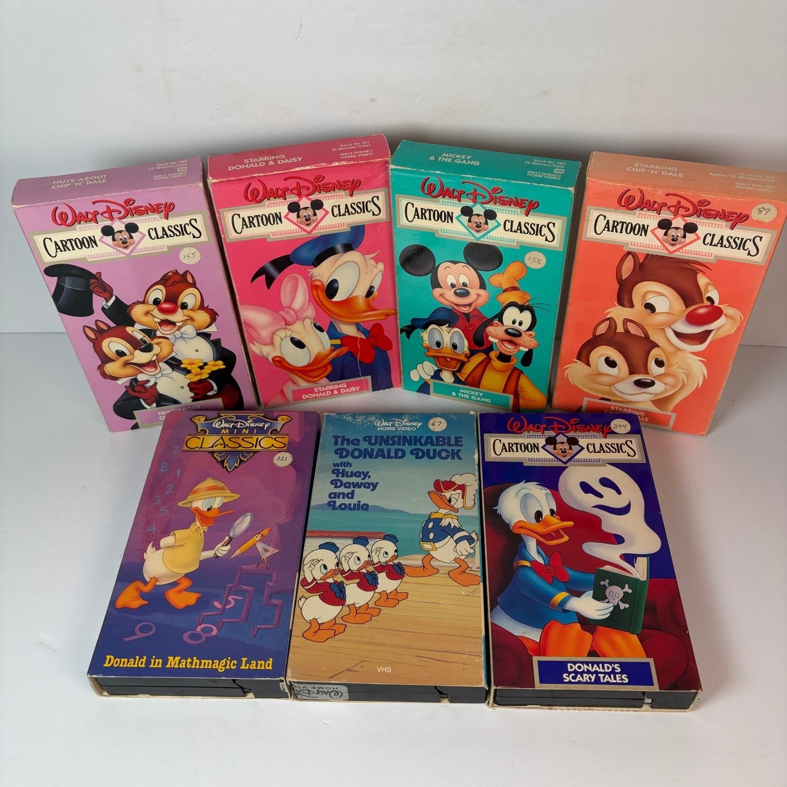 Lot of 7 Donald Duck VHS 1980s Cartoon Classics Disney