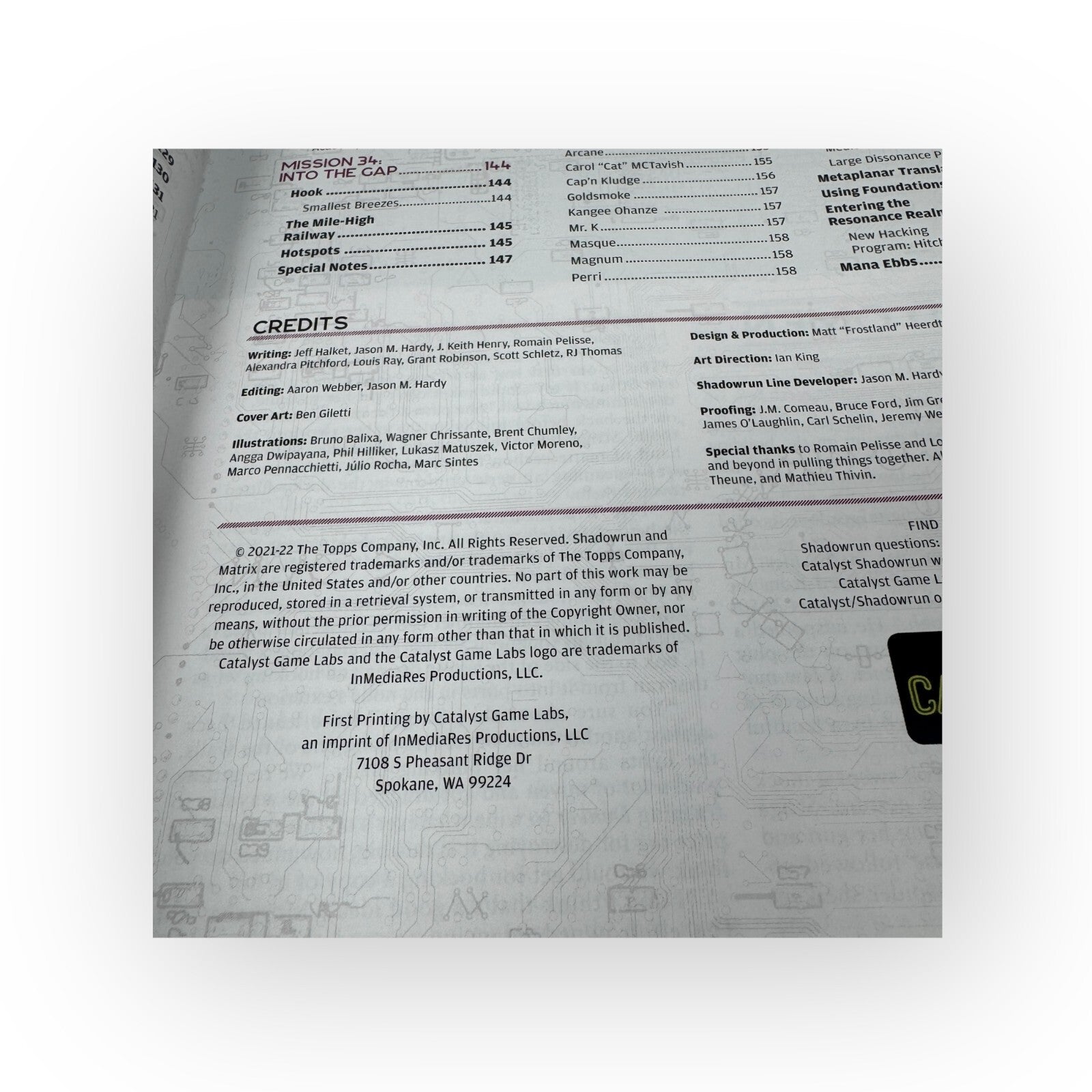 Shadowrun The Third Parallel Roleplaying Game Sourcebook Catalyst 1st Print 2022