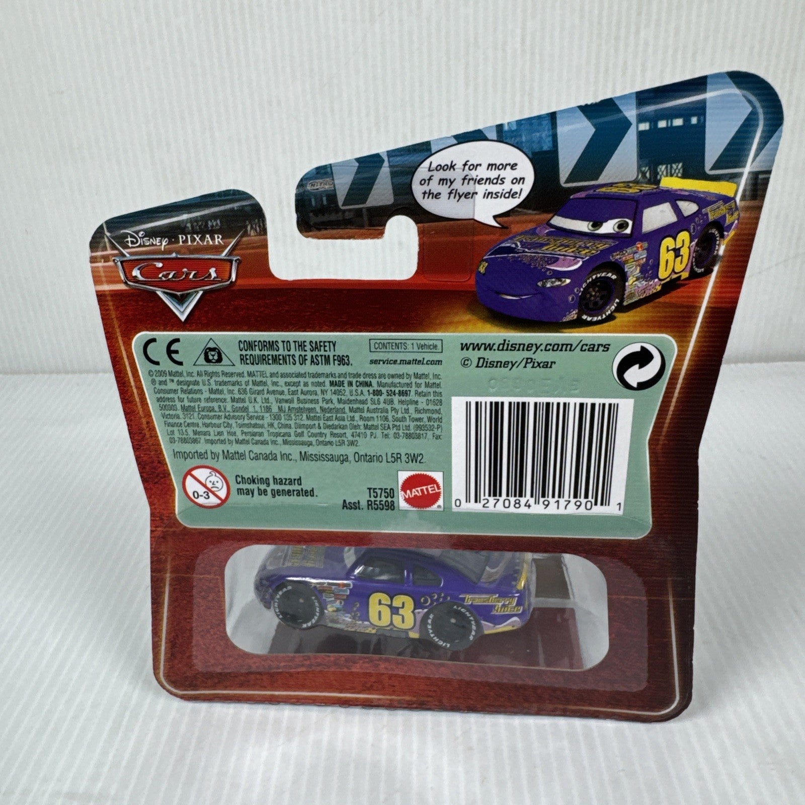 Disney Pixar Cars 2009 Rare Synthetic Rubber Tires Transberry Juice No.63 New