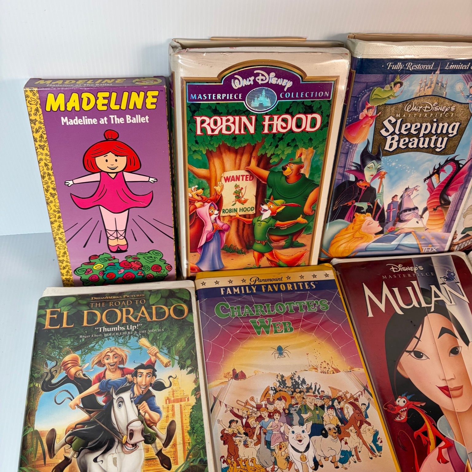 Disney & Animated Classics VHS Lot 11 Tapes Bambi Mulan Sleeping Beauty