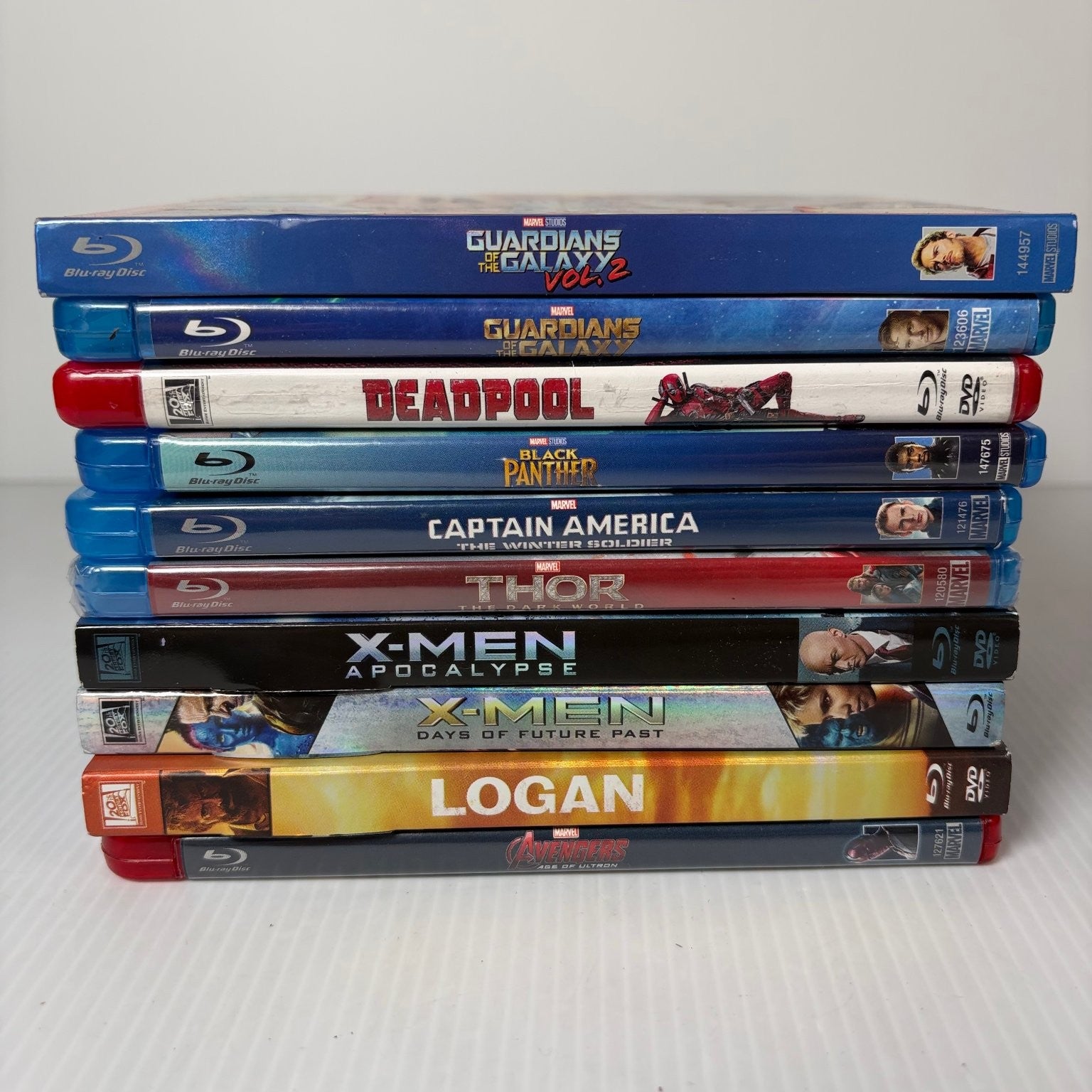 Lot of 10 Marvel Superhero Blu-rays X-Men, Guardians of the Galaxy & More