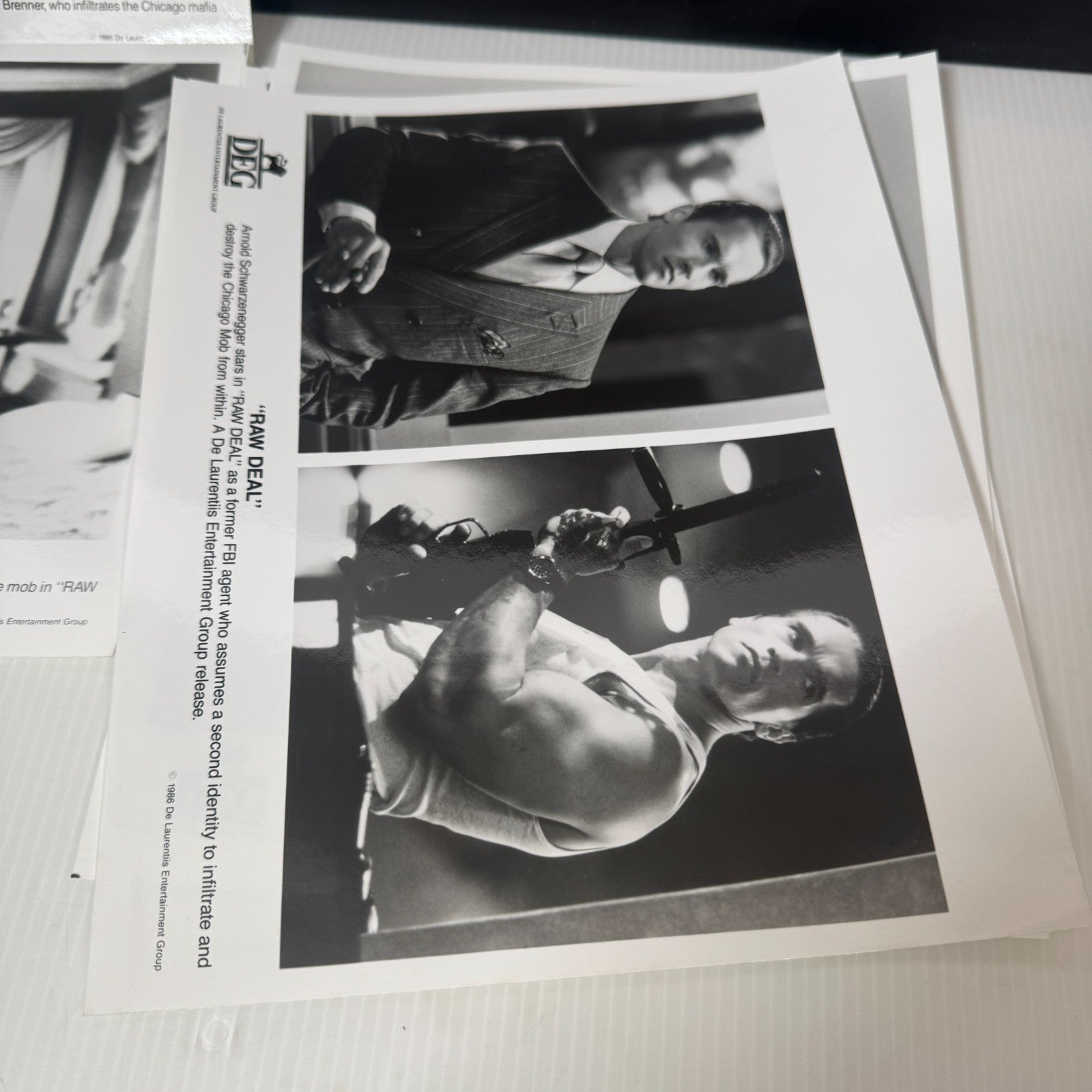 Vintage Lot of 5 Raw Deal Movie Stills 8x10 Arnold Schwarzenegger 1986