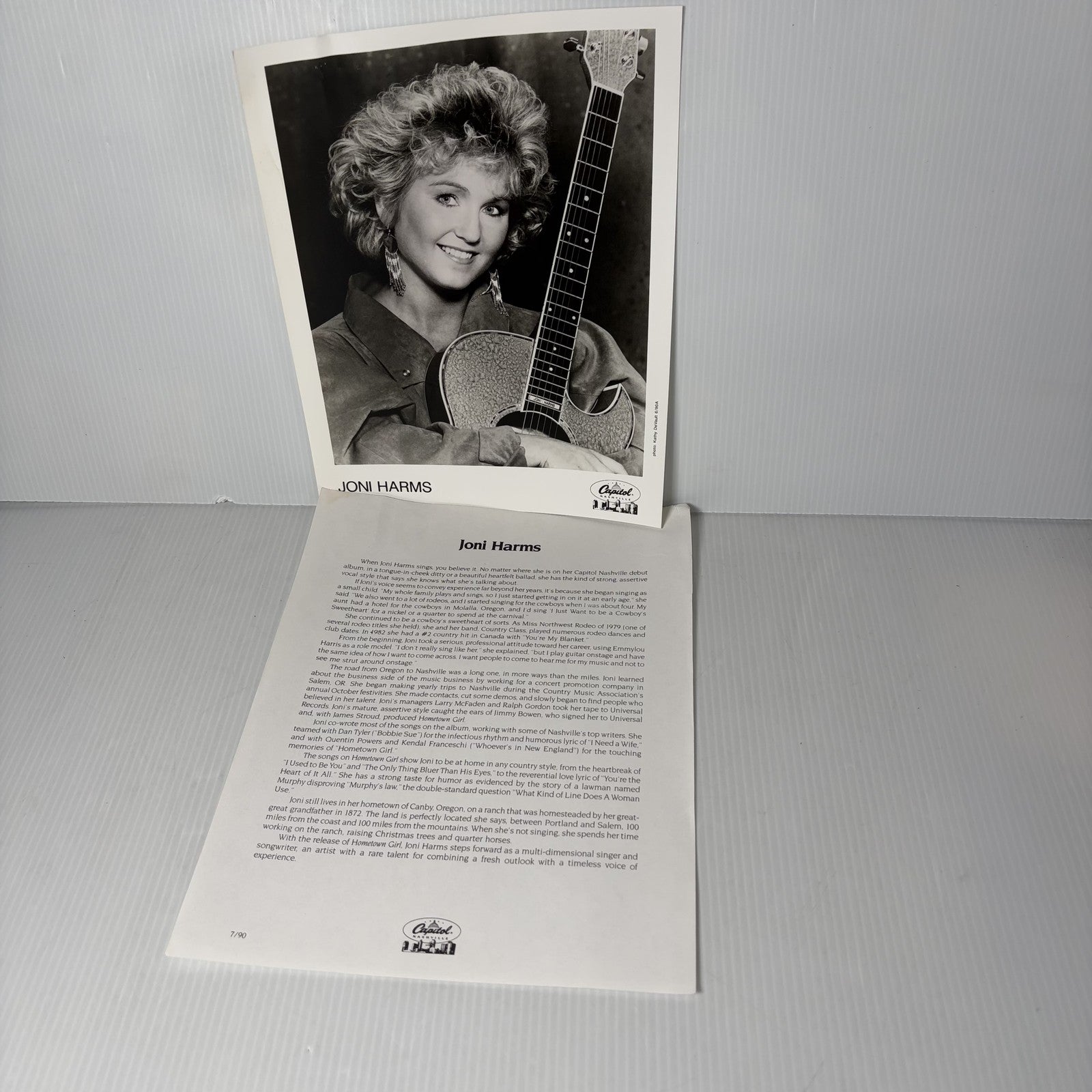 Joni Harms 8x10 Photo w/ Press Kit Bio Sheet Capitol Records