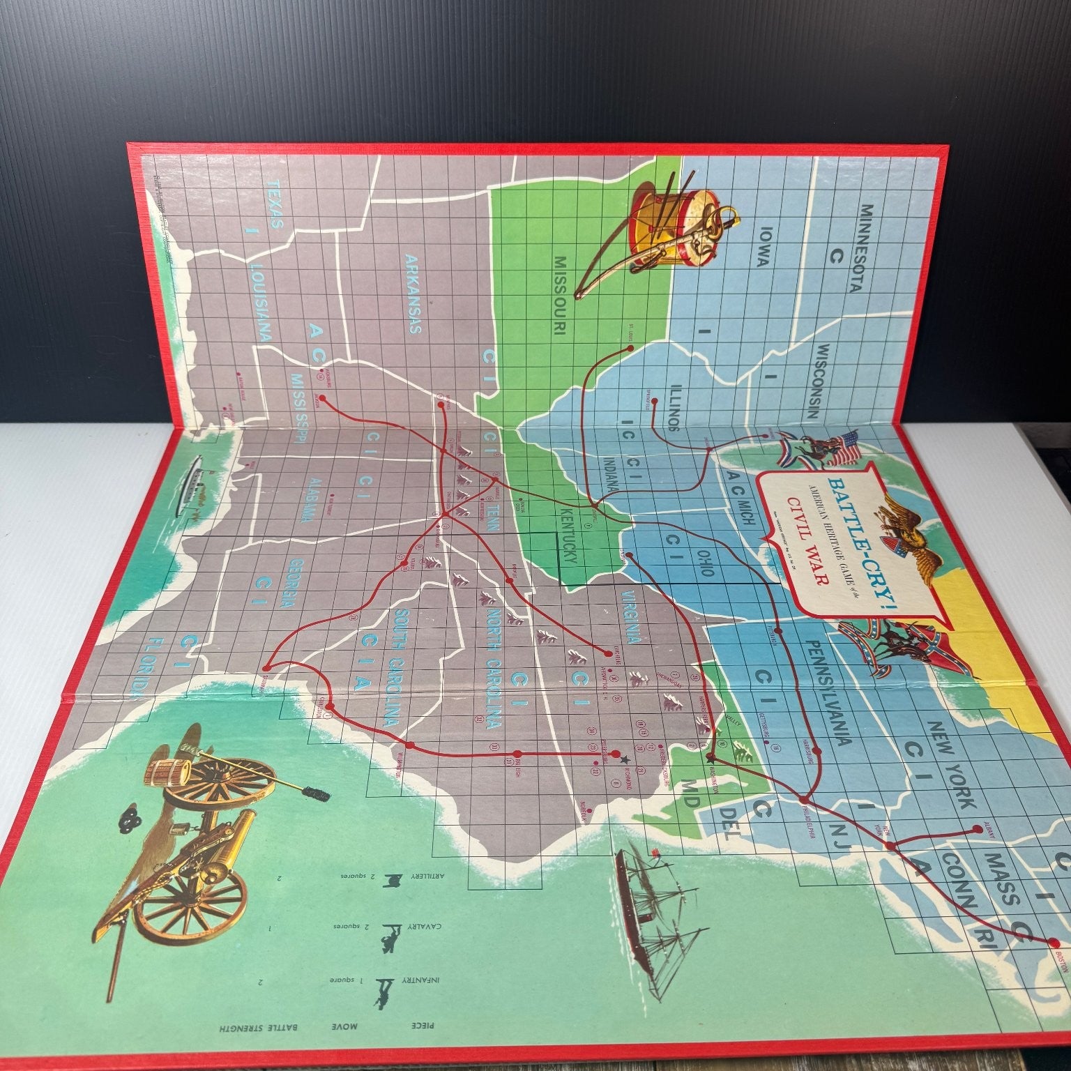 American Heritage Battle-Cry Milton Bradley Board Game 2-4 Players Ages 10+