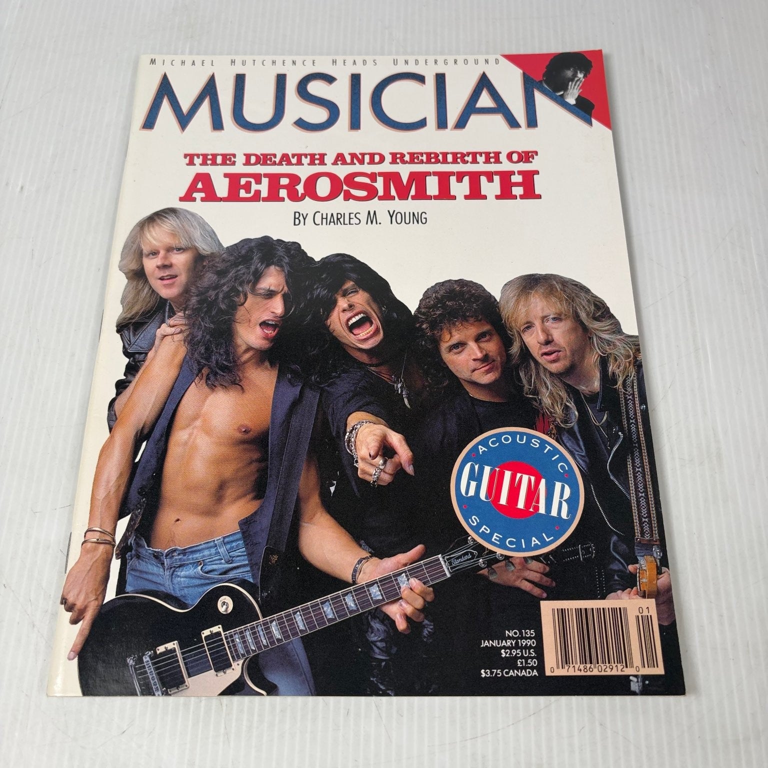Musician January 1990 Aerosmith Magazine Acoustic Guitar Special Rock Music