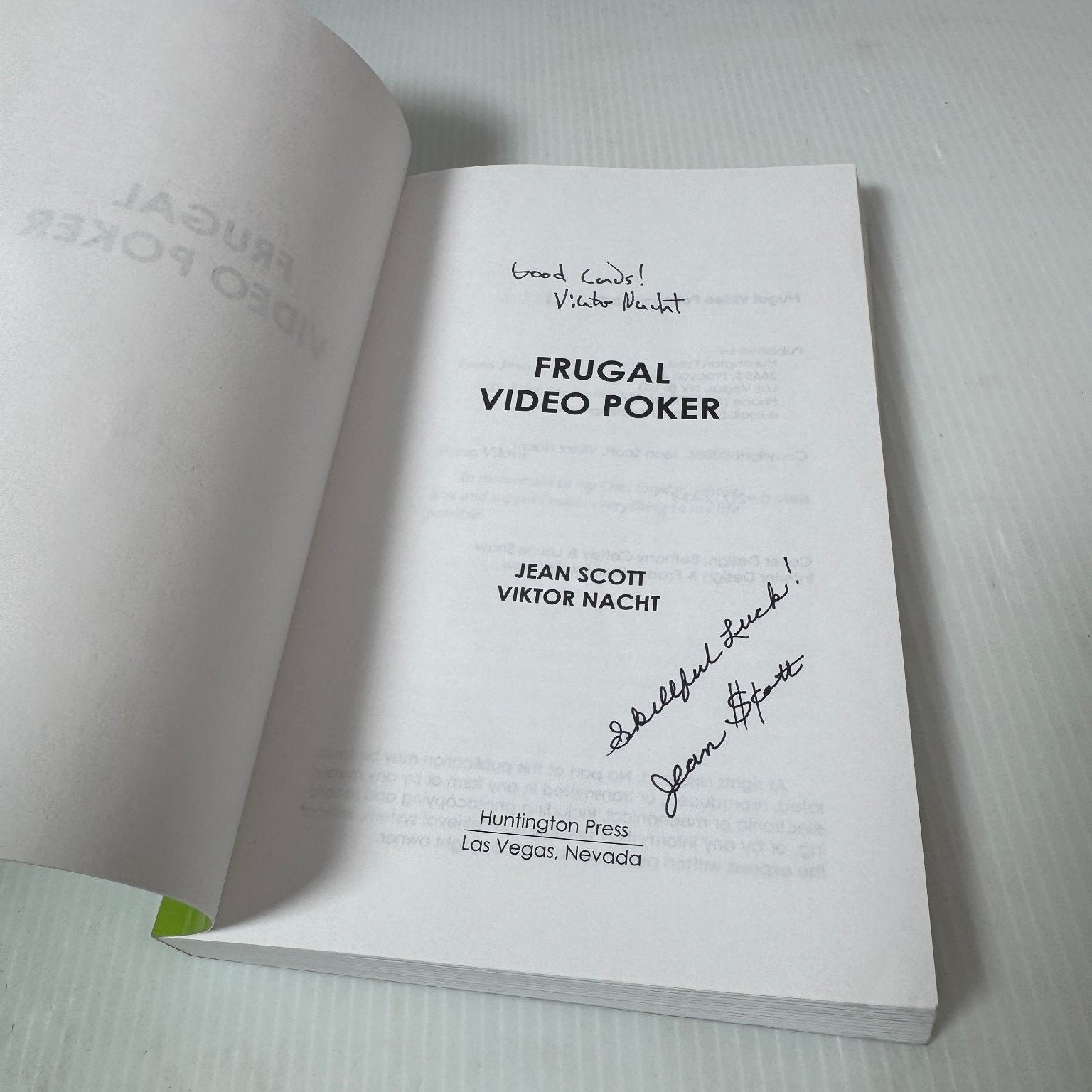 Frugal Video Poker Scott Nacht 2006 Signed Edition Casino Strategy