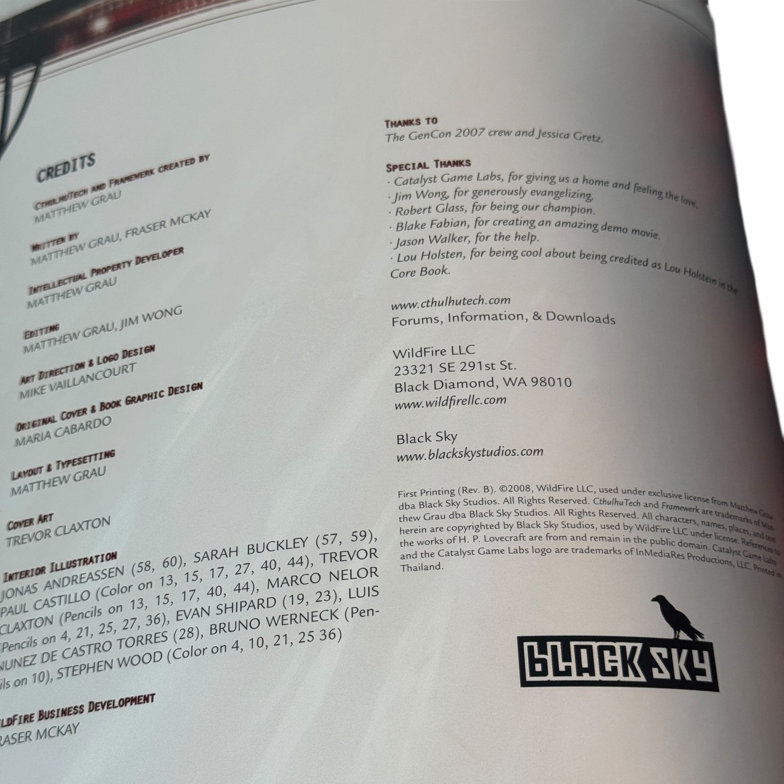 Cthulhu Tech Dark Passions RPG Supplement 2008 Catalyst Game Labs