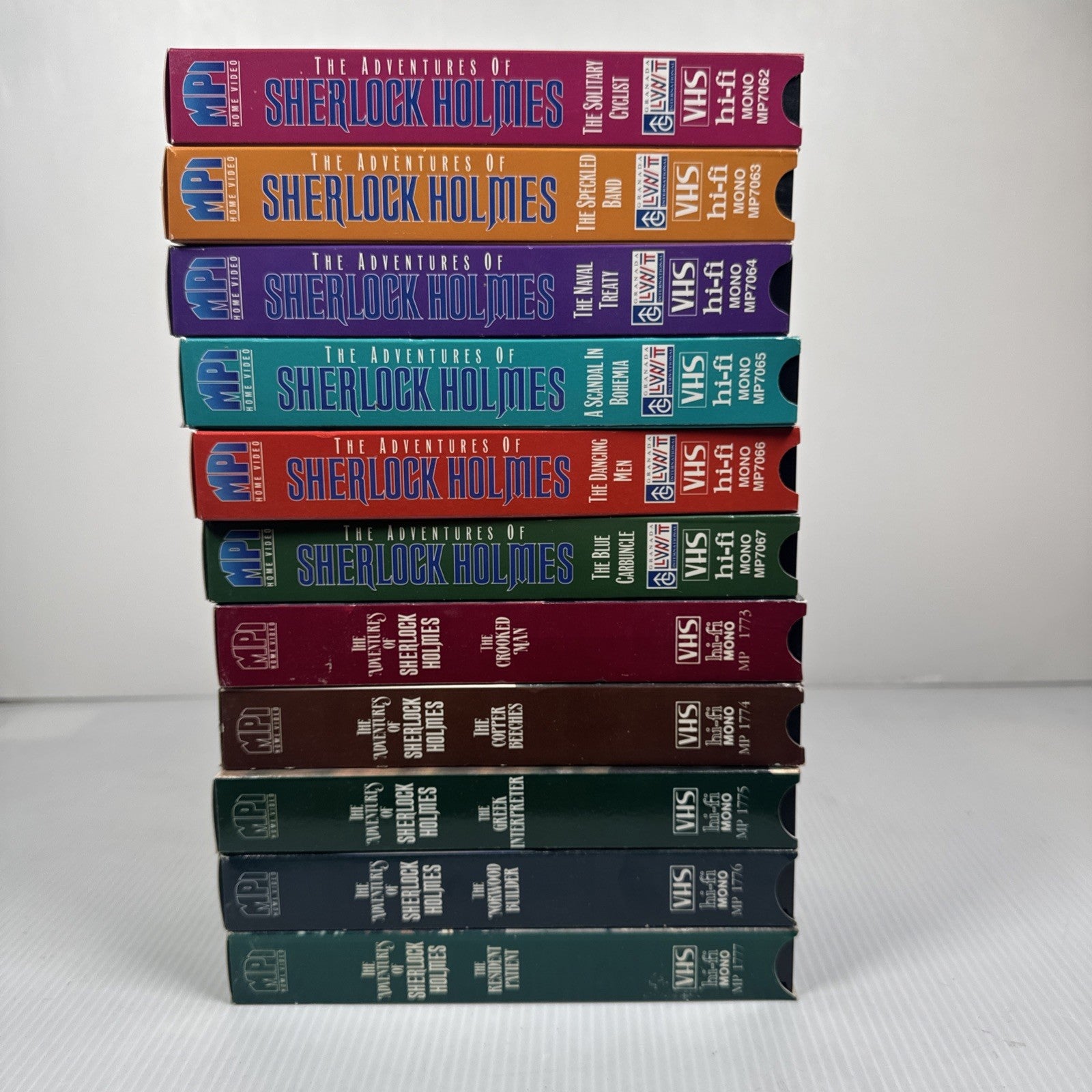 The Adventures of Sherlock Holmes Lot of 11 VHS Videotapes Jeremy Brett
