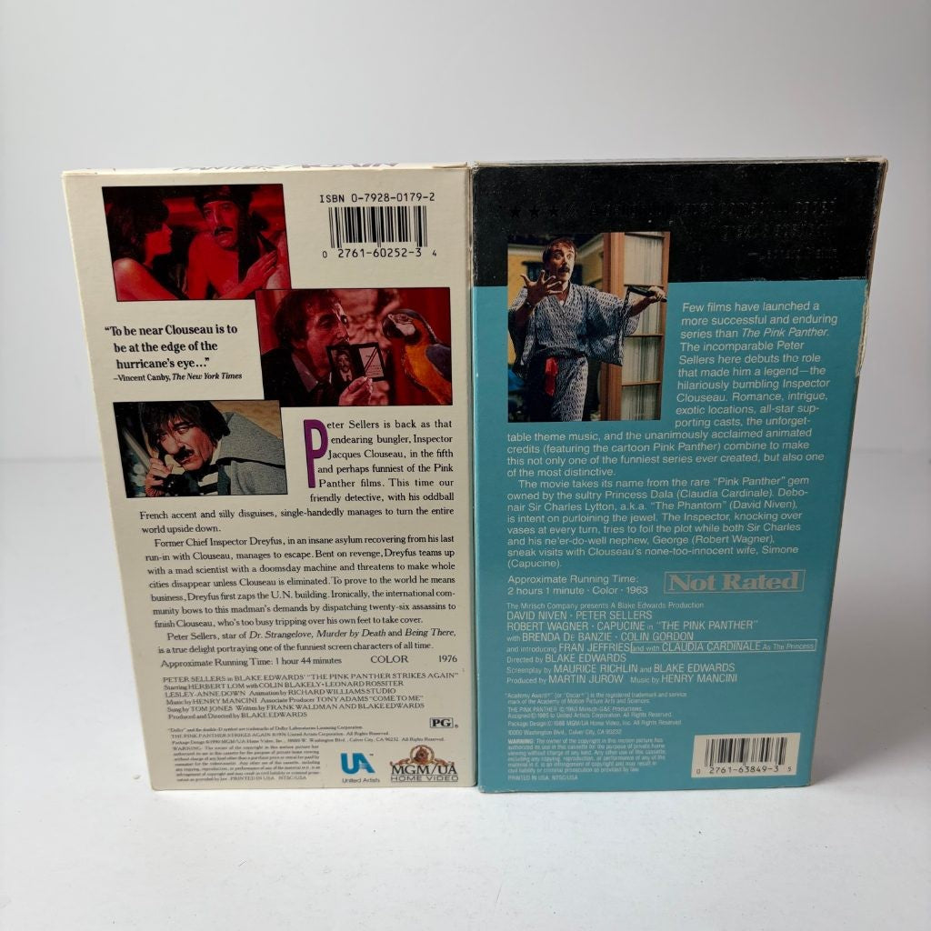 Pink Panther VHS Lot of 4 Peter Sellers Clouseau Return Revenge Strikes Again