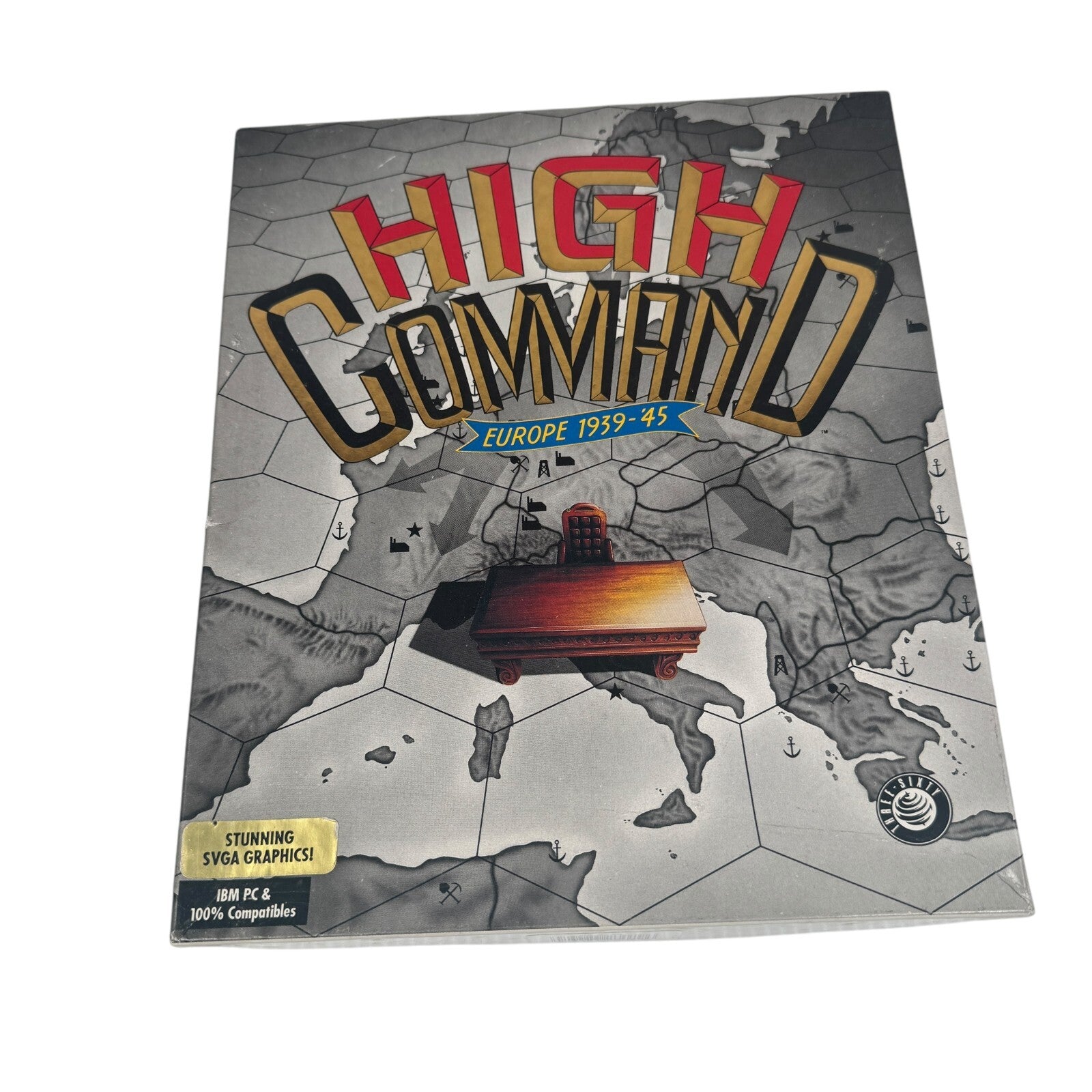 High Command Europe 1939-45 Big Box PC DOS War Game w/ 3.5" Discs Complete 1993