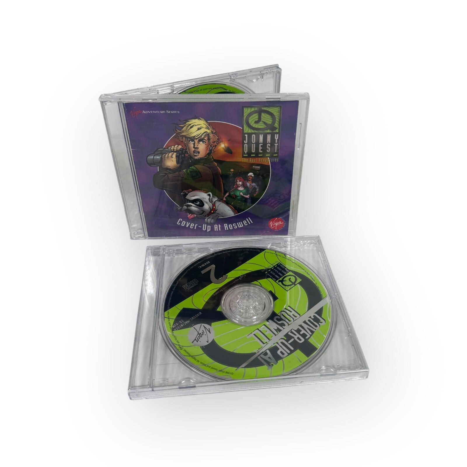 Jonny Quest Cover-Up at Roswell PC Game Discs & Manual 1996 Windows CD-Rom