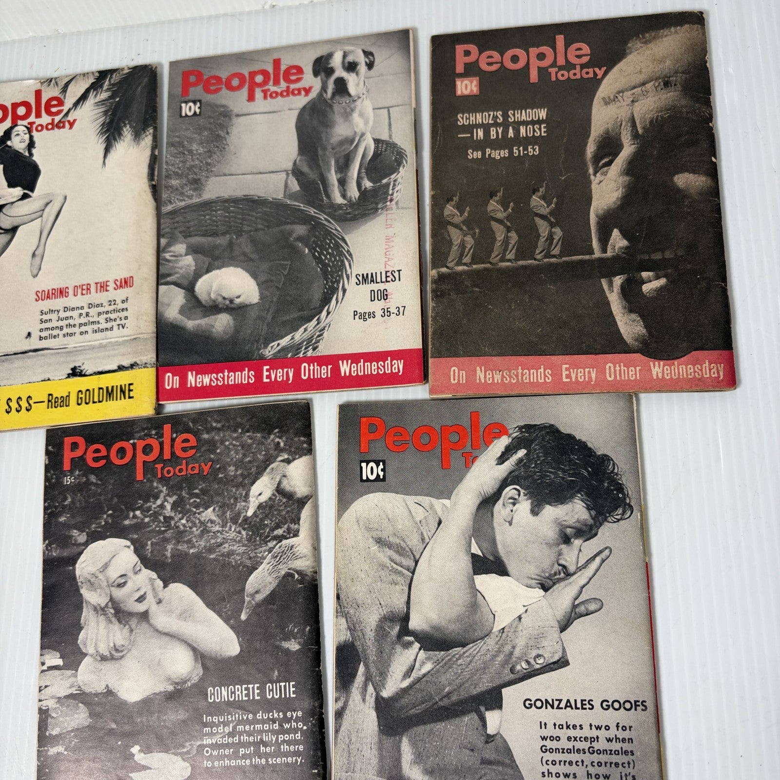 Vintage People Today Magazine Tabloid Lot of 5 1953 - 1954 Mid-Century Pin-Up