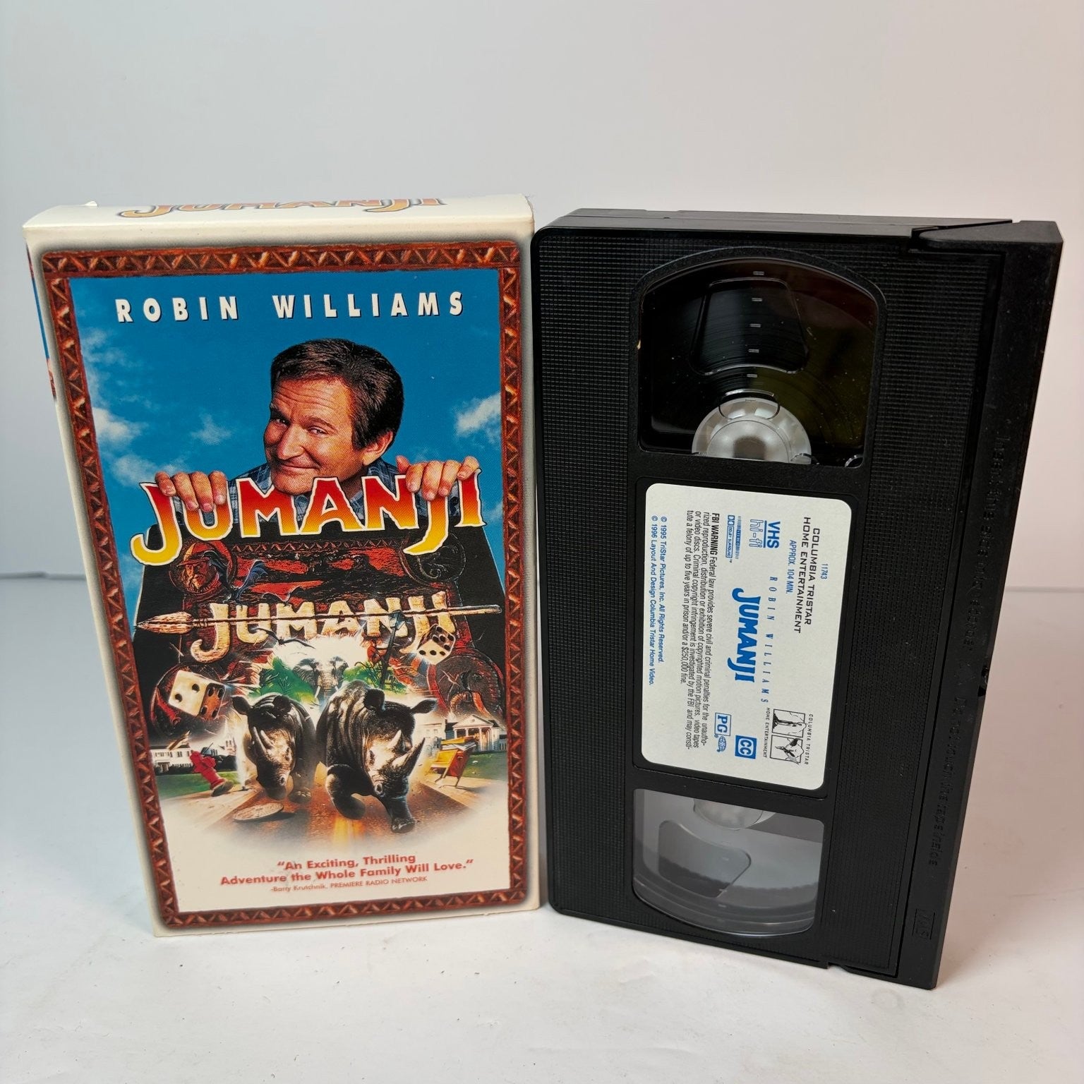 Jumanji VHS 1995 Adventure Fantasy Family Robin Williams Columbia TriStar