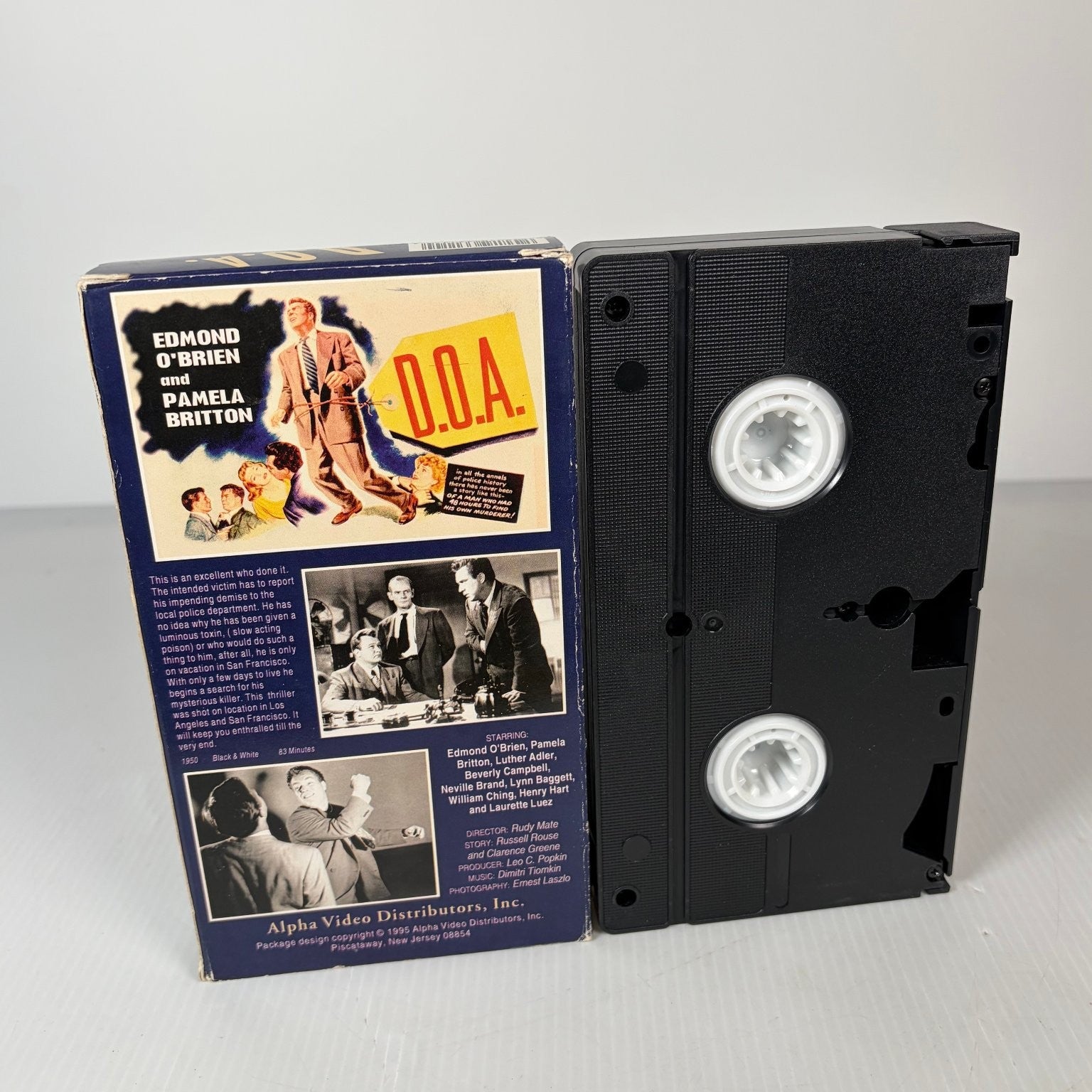 D.O.A. VHS 1950 Film Noir Edmond O'Brien Alpha Video Classic Thriller 1995